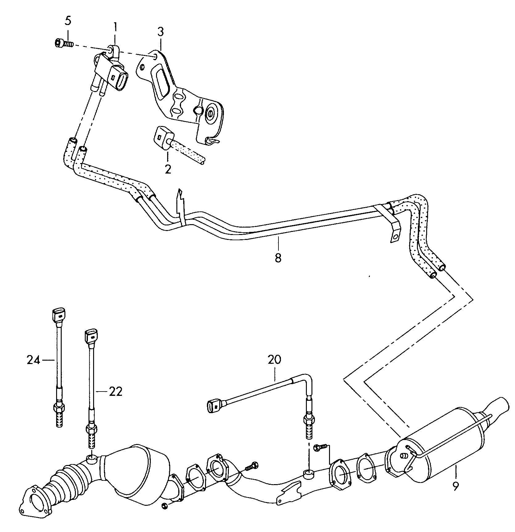 VAG 07Z906051B - Sensor, exhaust pressure parts5.com