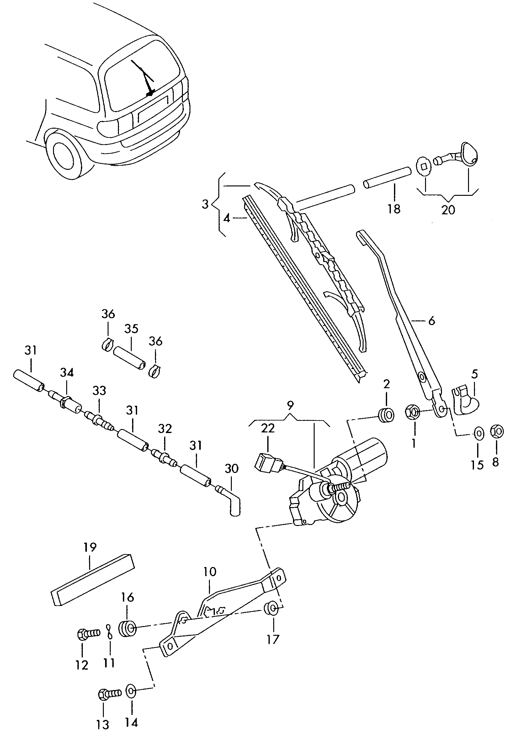 VW 7M3 955 425 D - Перо на чистачка parts5.com