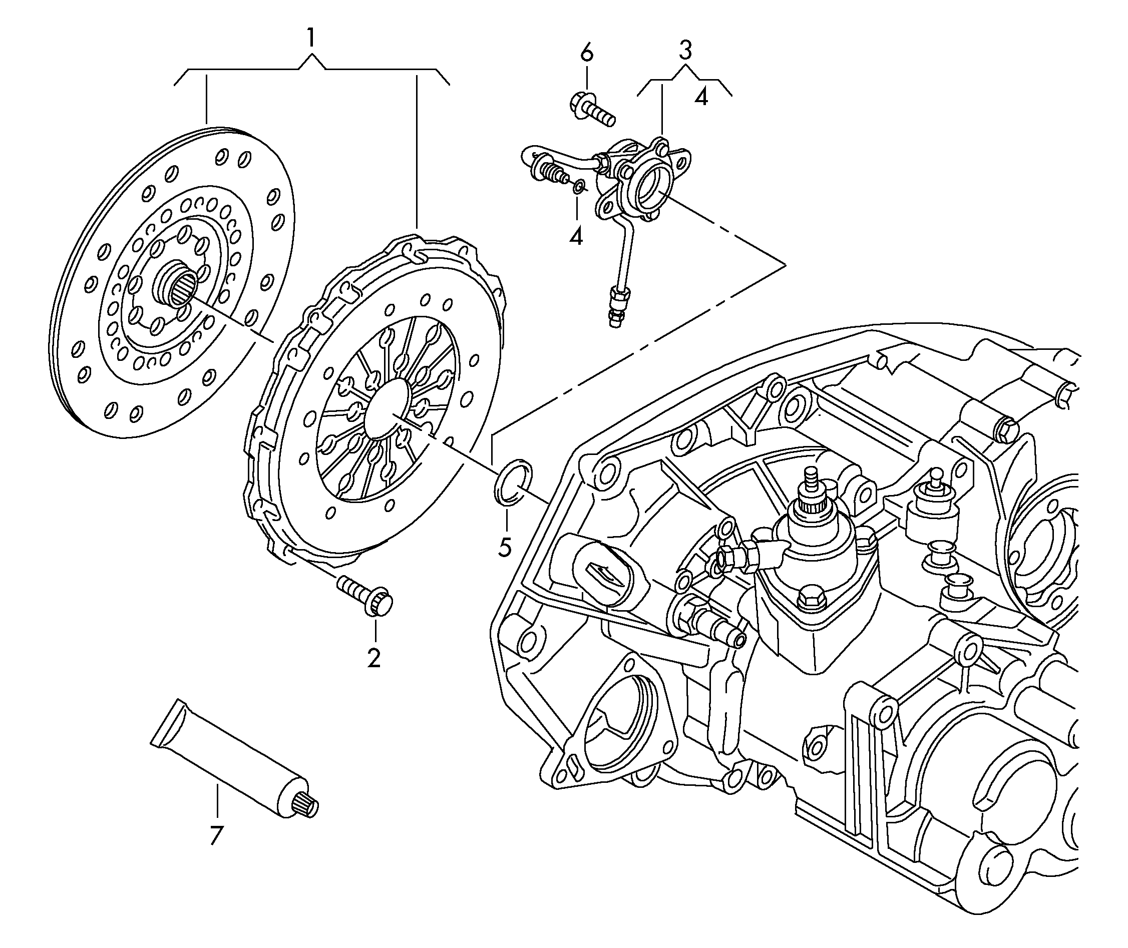 VW 0A5 141 671 E - Središnji isključivač, spojka parts5.com