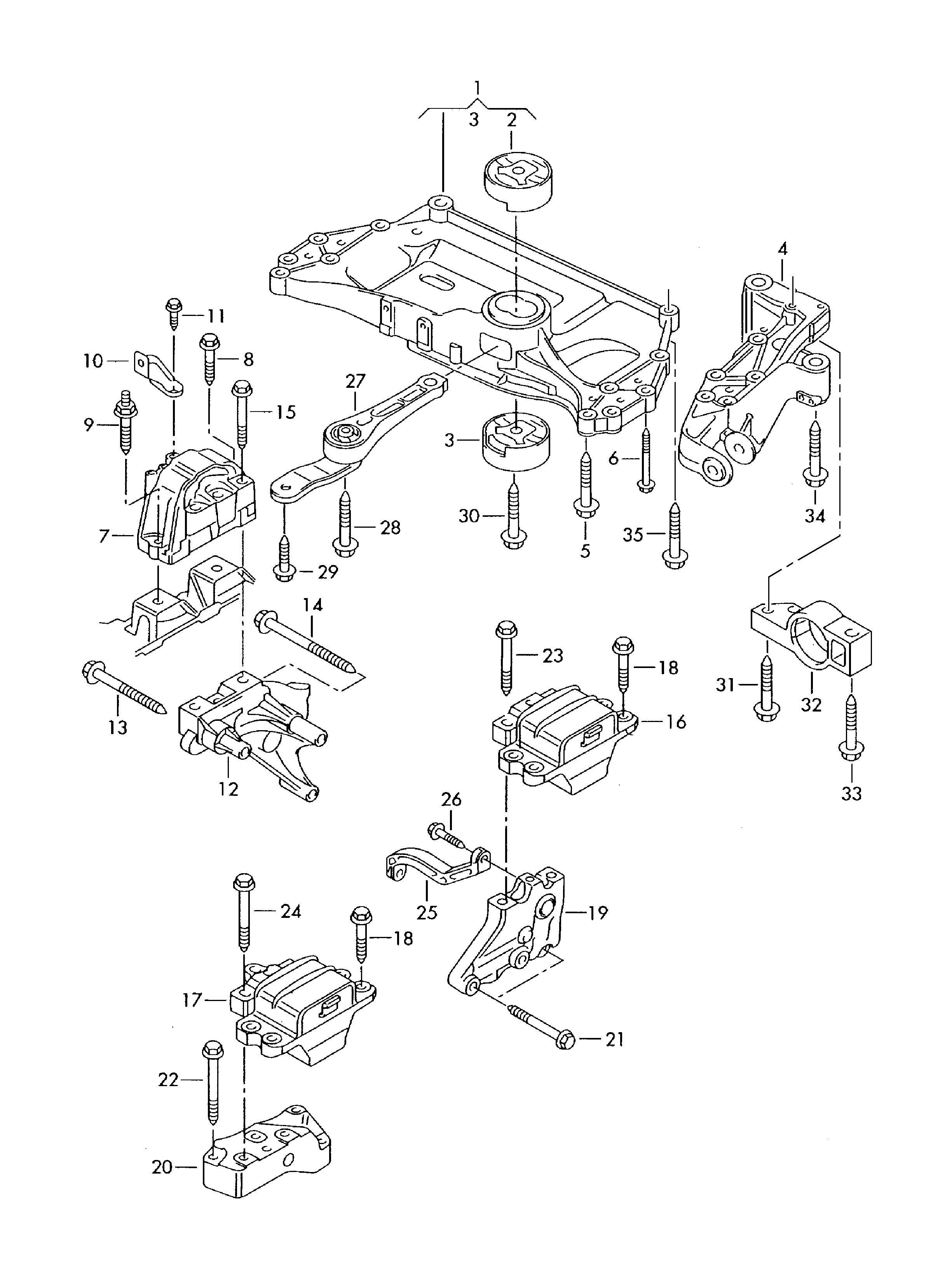 VAG 1K0 199 231 K - Тампон, носач parts5.com