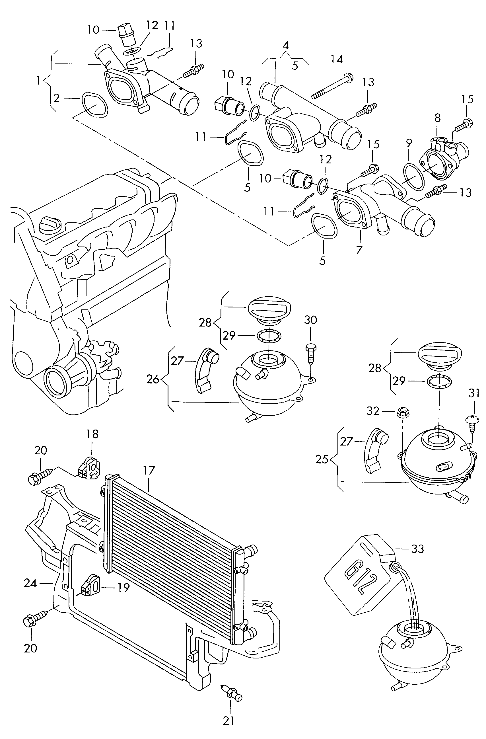 VW 6Q0 121 253 R - Jäähdytin,moottorin jäähdytys parts5.com