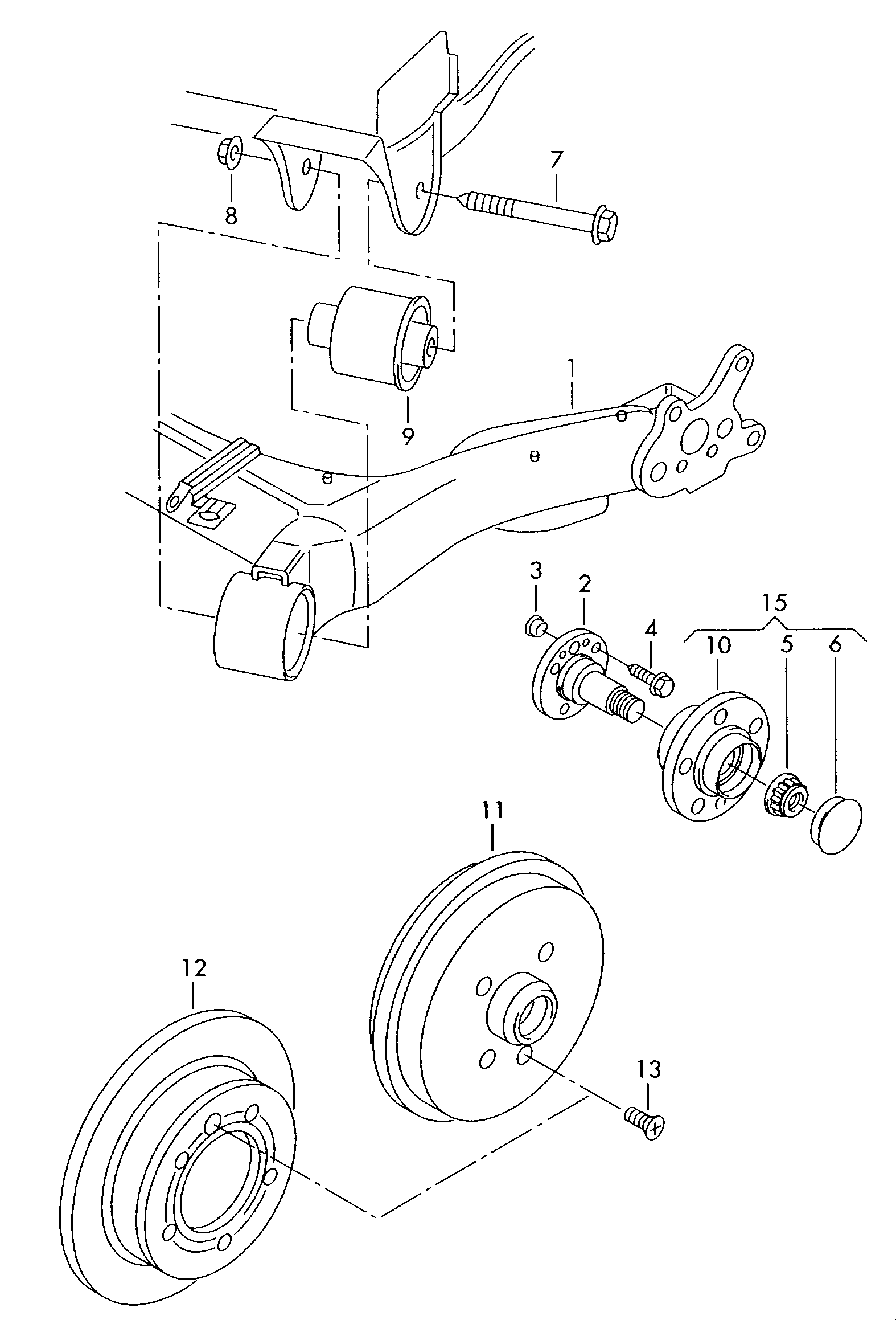 AUDI 6Q0 501 541 E - Mounting, axle beam parts5.com