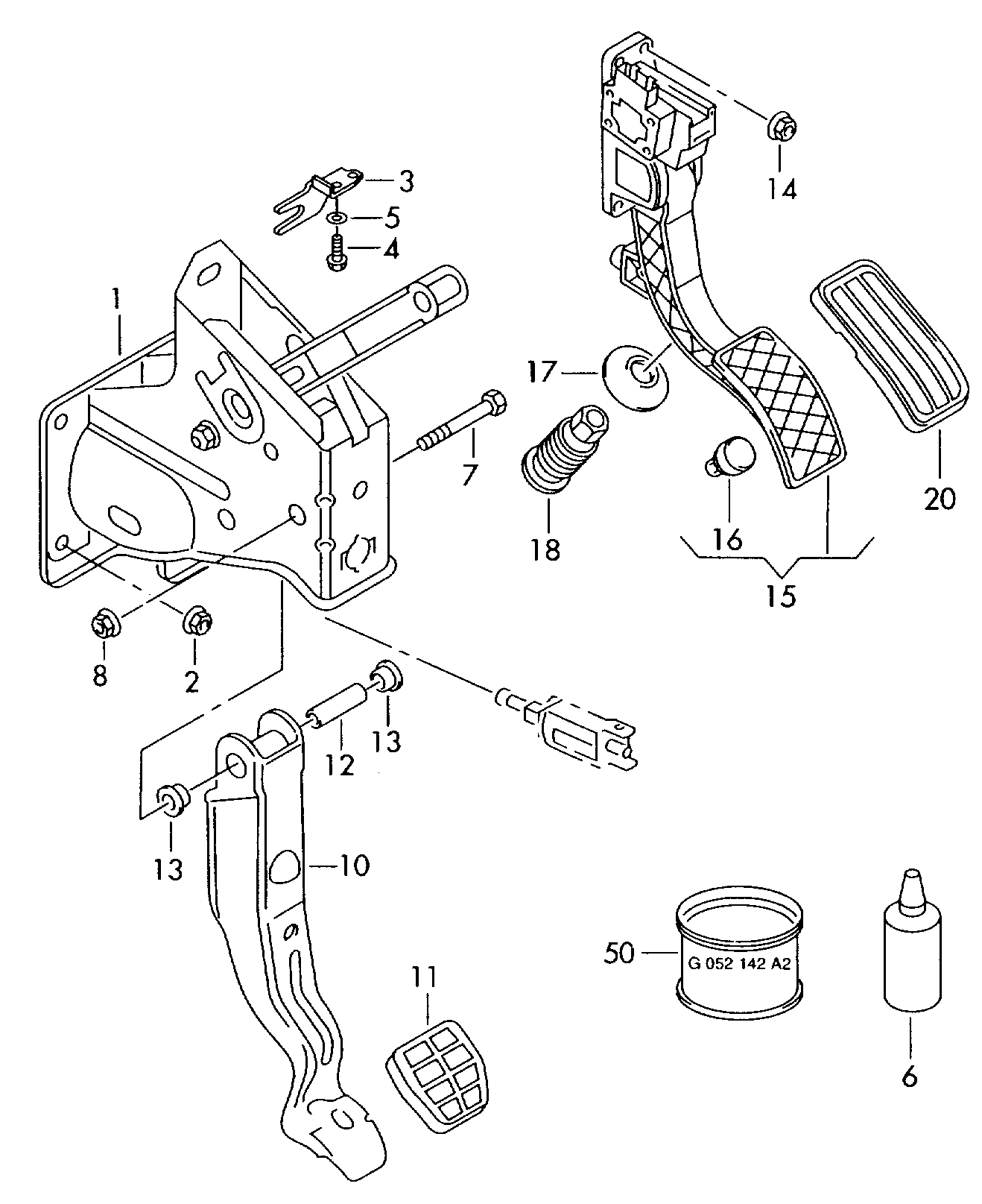 Seat 6Q1 721 503 C - Zestaw pedałów parts5.com