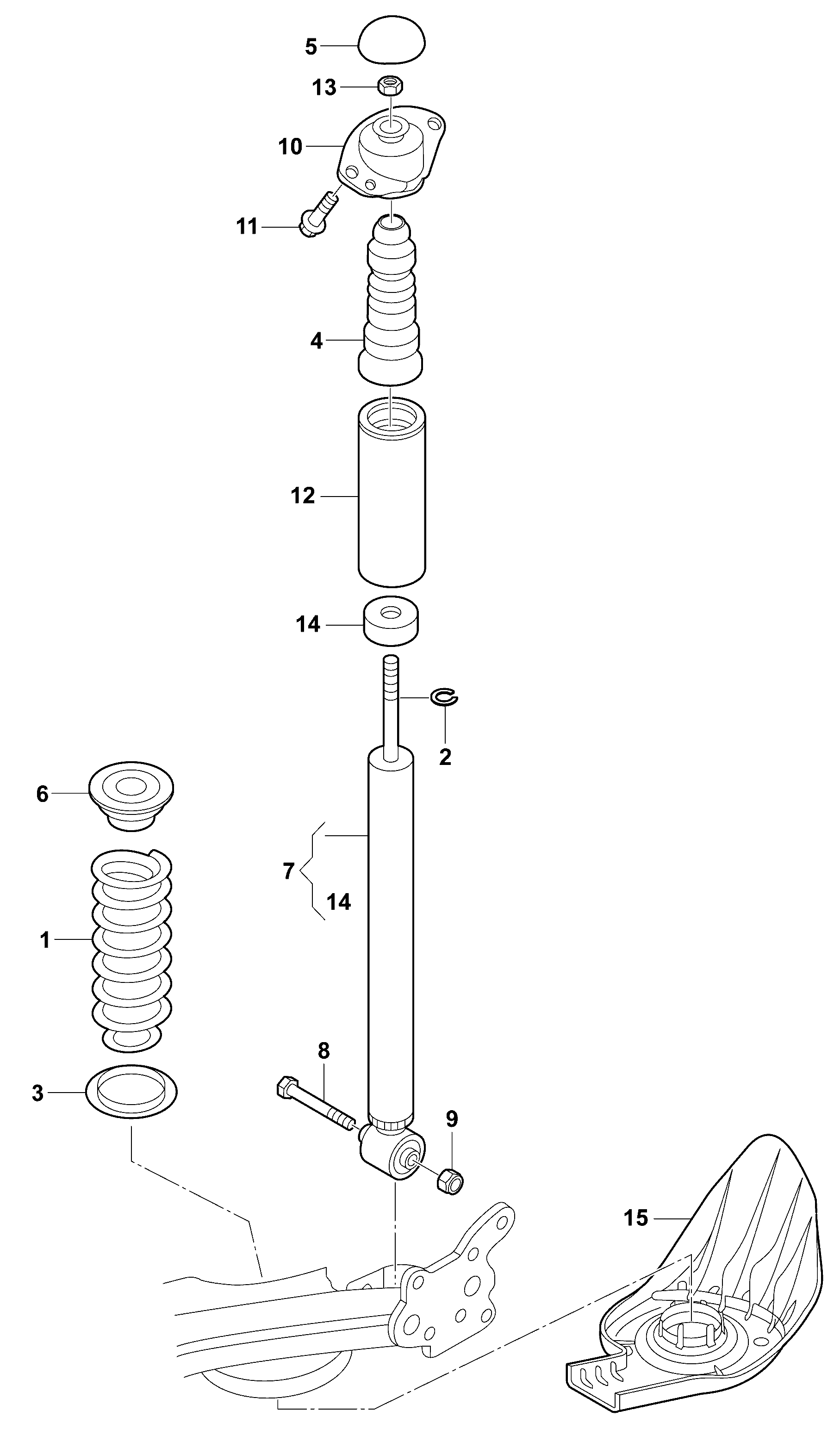 Seat 6Q0 513 025 BH - Shock Absorber parts5.com