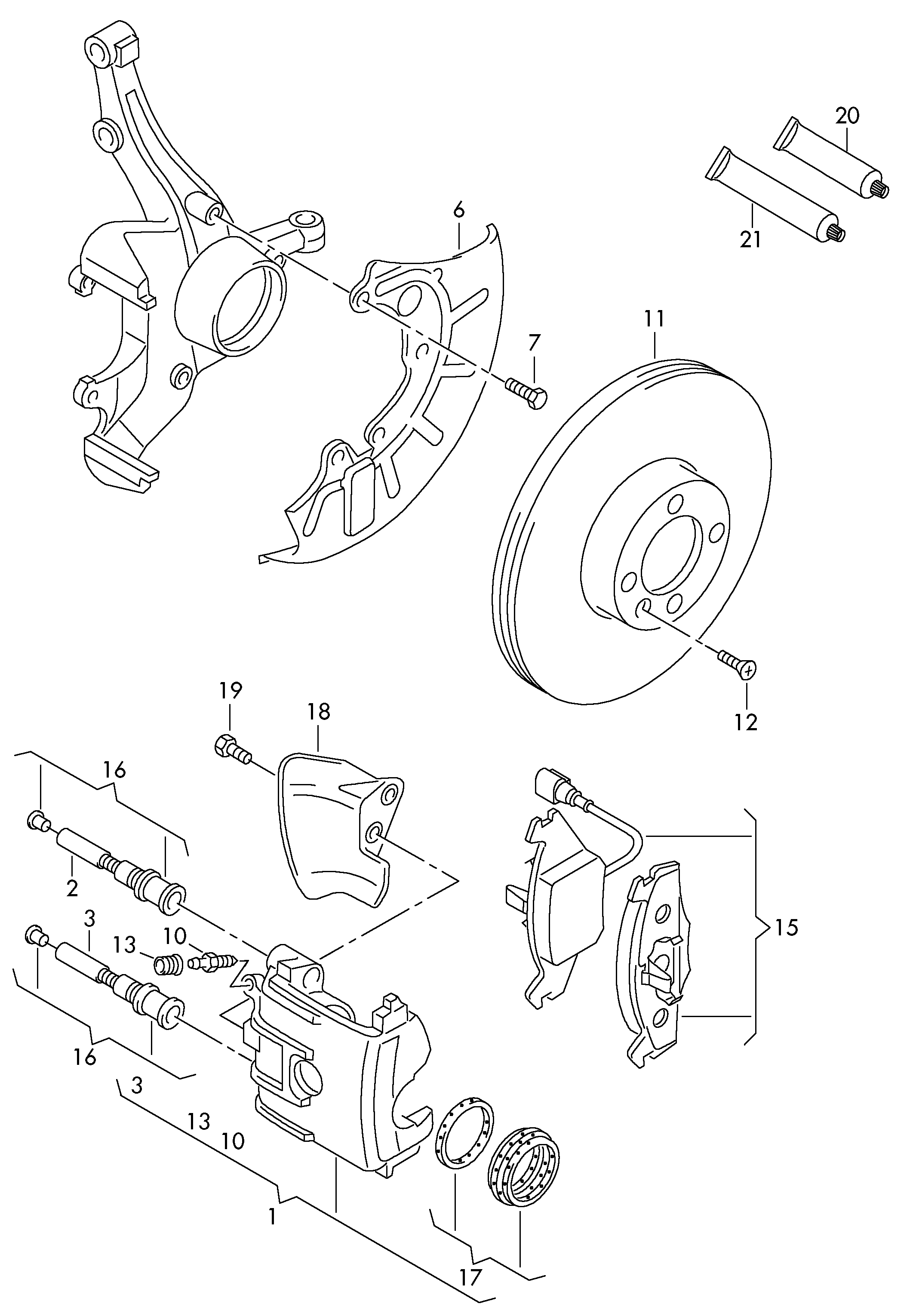 AUDI 8V0 698 647 - Komplet vodećih čahura, kočno sedlo parts5.com