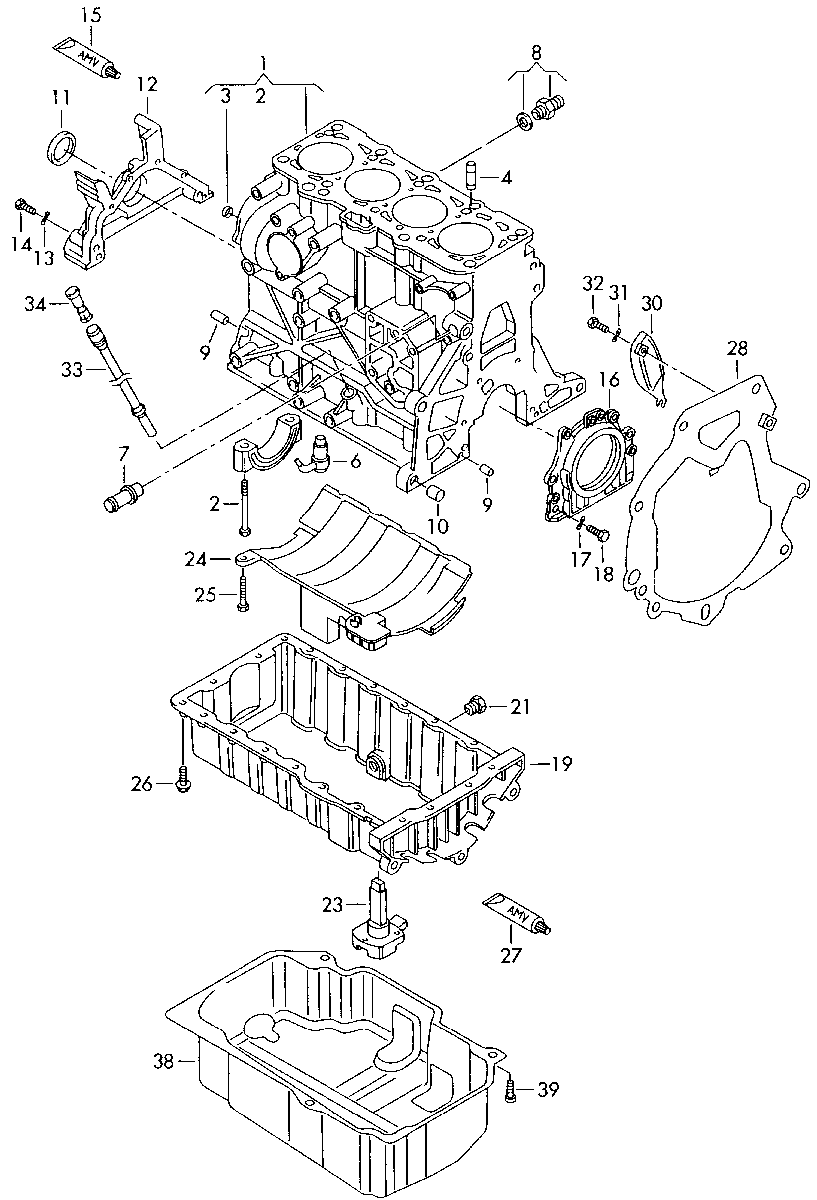 Seat 038 103 601 AK - Baie ulei parts5.com