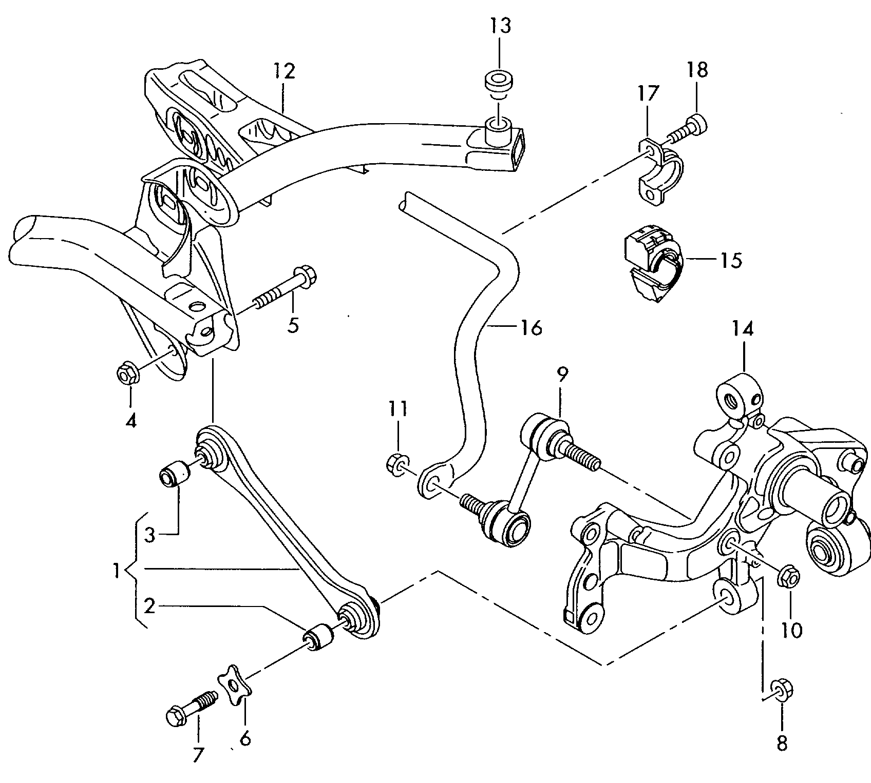 VW 1K0 505 465 J - Brat / bieleta suspensie, stabilizator parts5.com