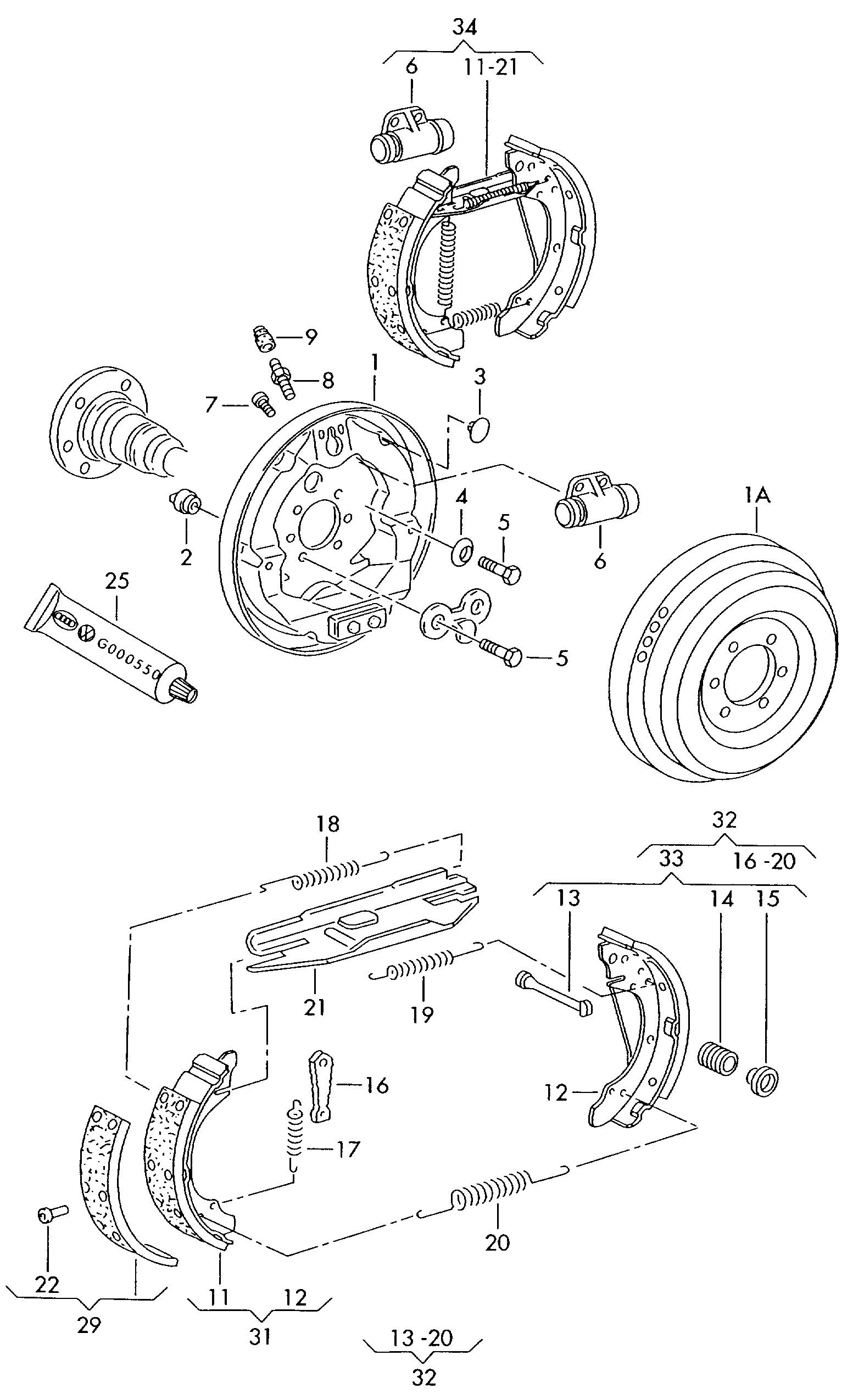 Skoda 6Q0 698 525 B - Set saboti frana parts5.com