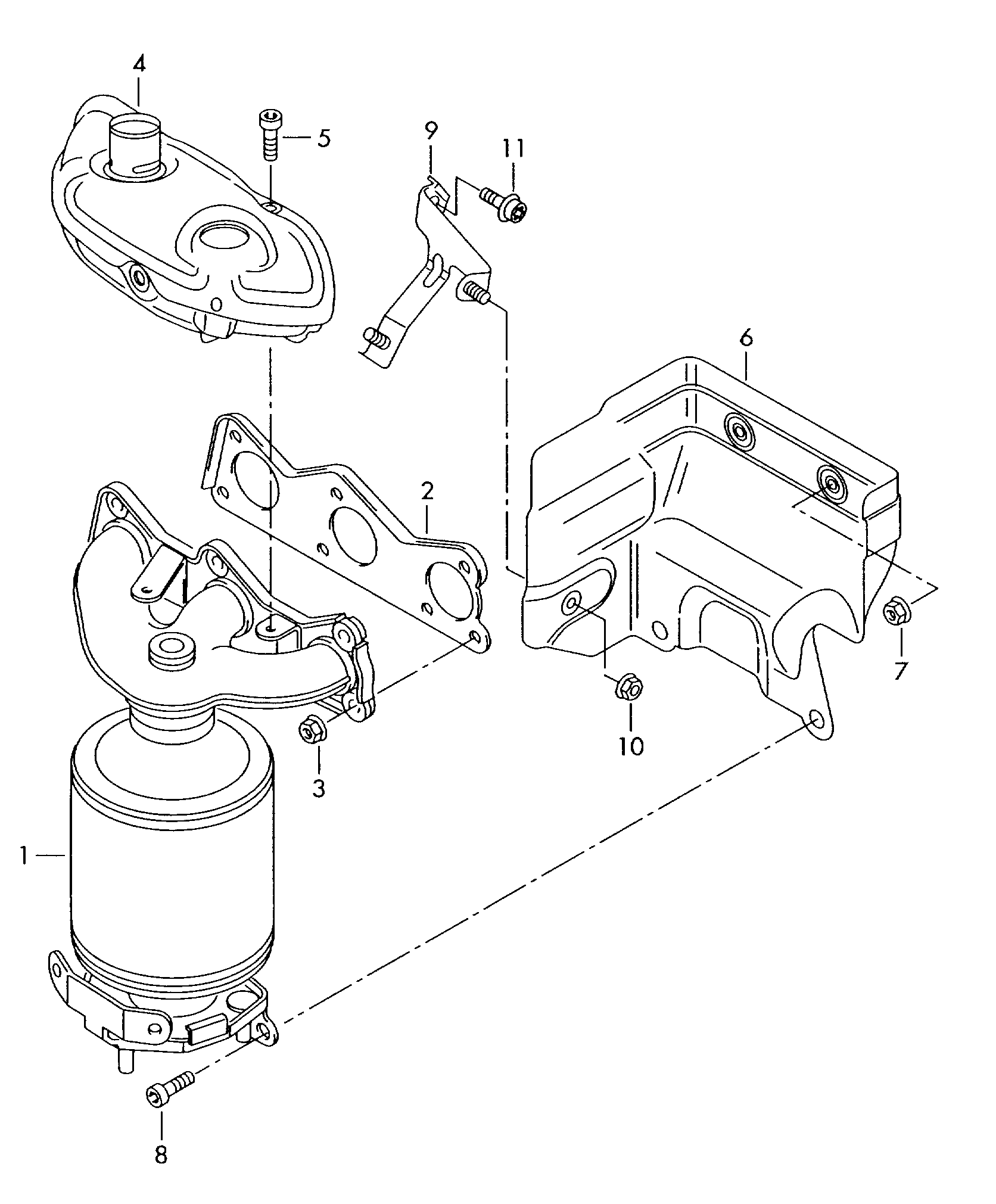 VW 03E253020QX - Catalizador parts5.com