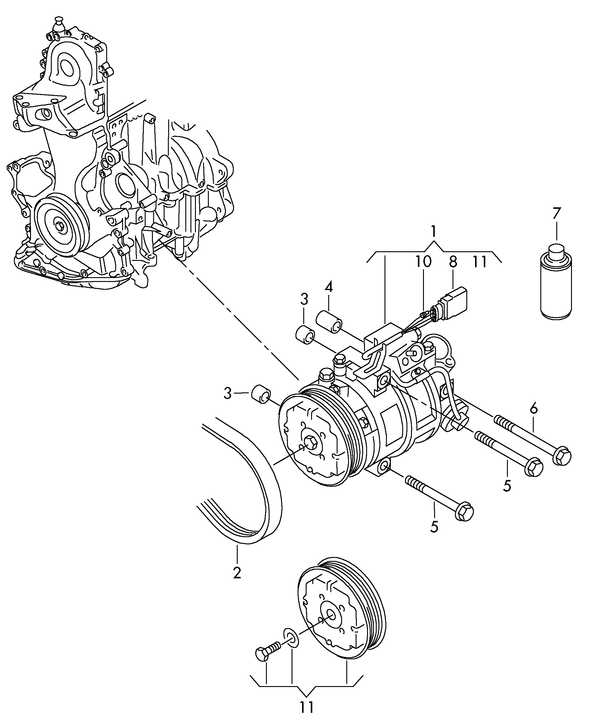 VW 6Q0820808G - A/C compressor parts5.com