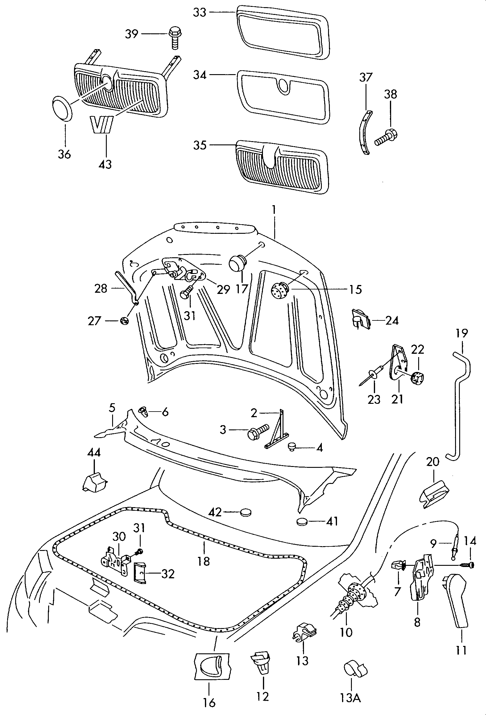 VAG 1J1 823 533 B - Maner, inchidere capota motor parts5.com