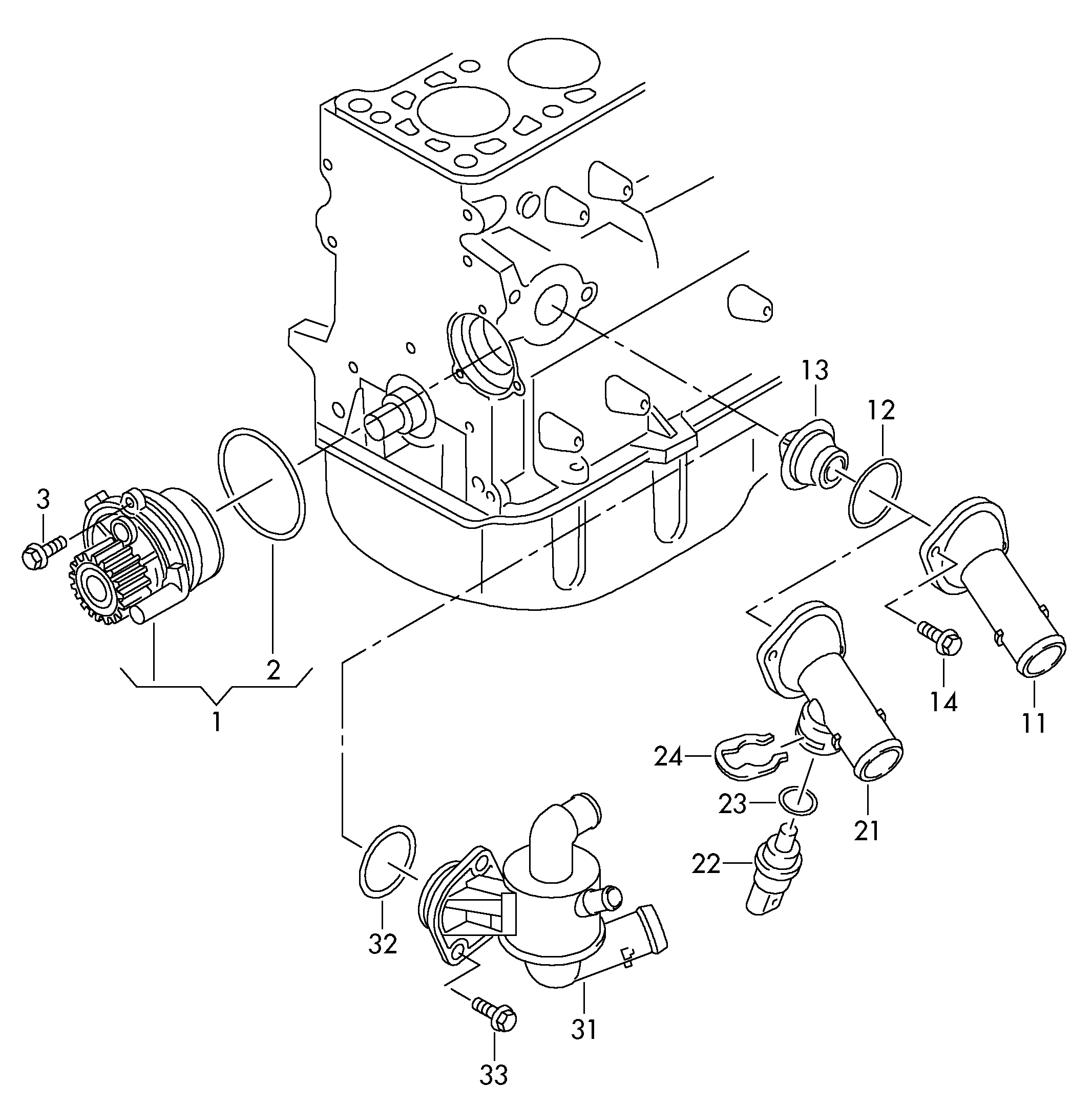 Skoda 03L 121 011 P - Wasserpumpe parts5.com