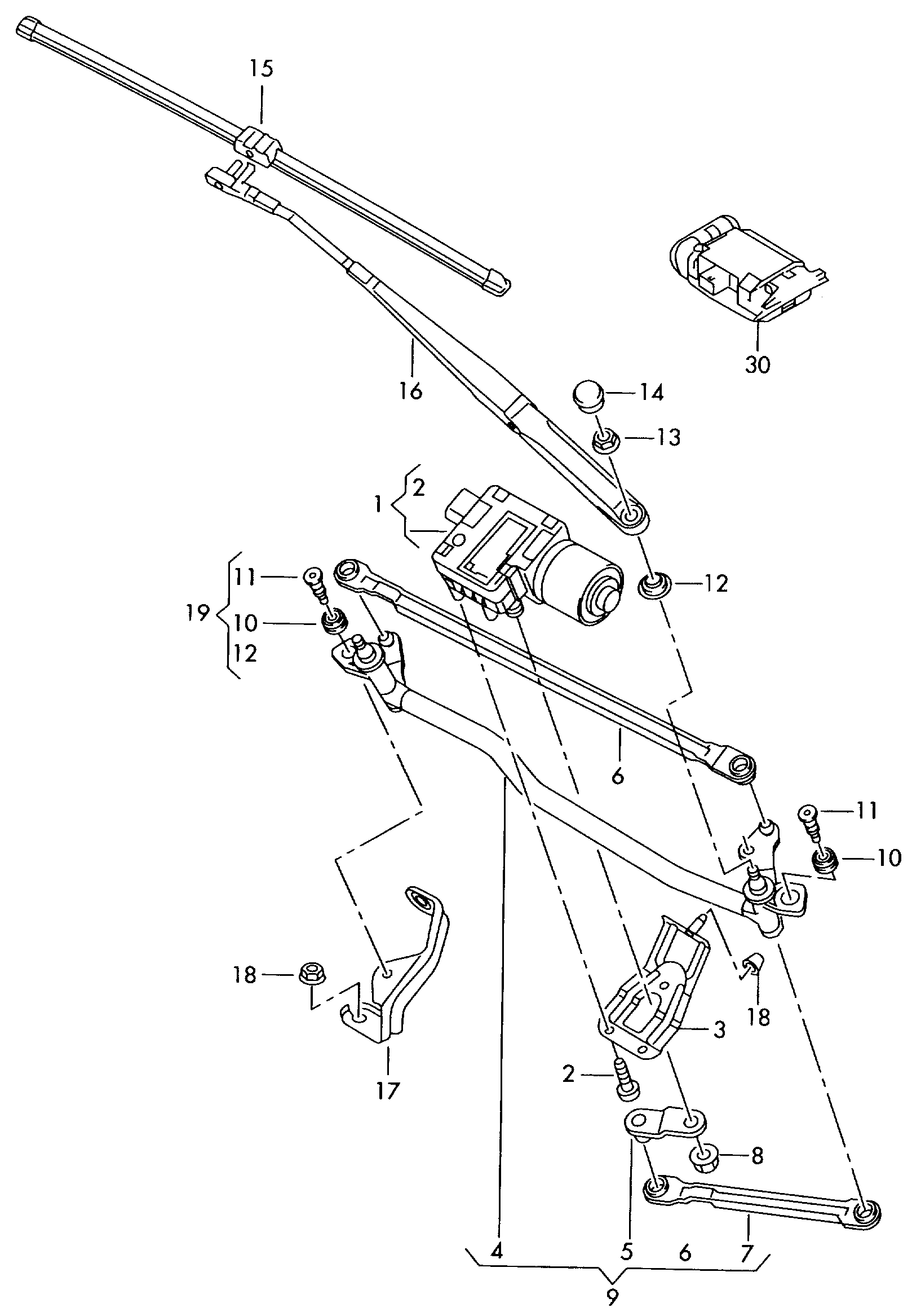 Seat 1J0 955 276B - Wischergestänge parts5.com