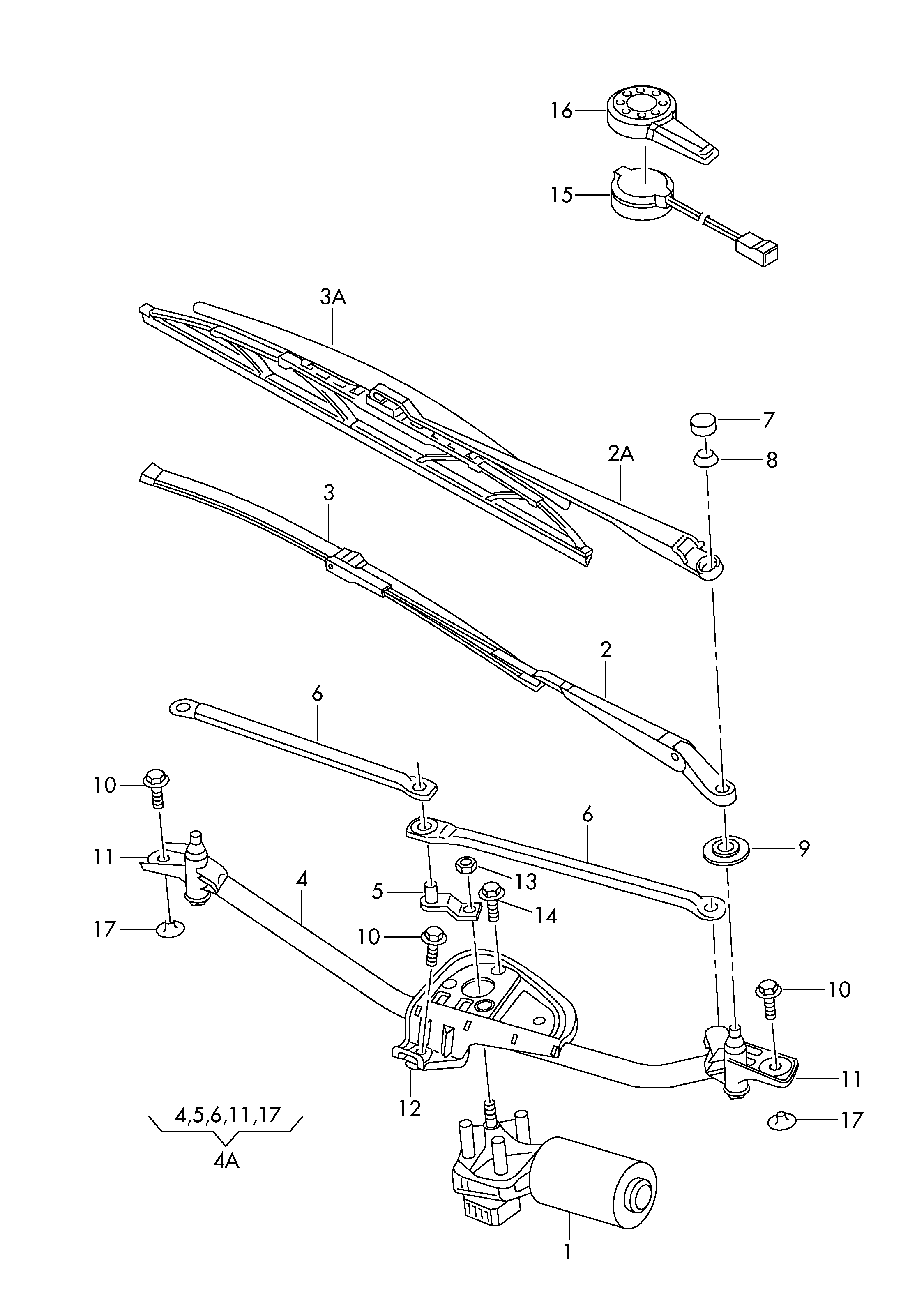 VAG 3B1 955 603C - Törlőrudazat parts5.com