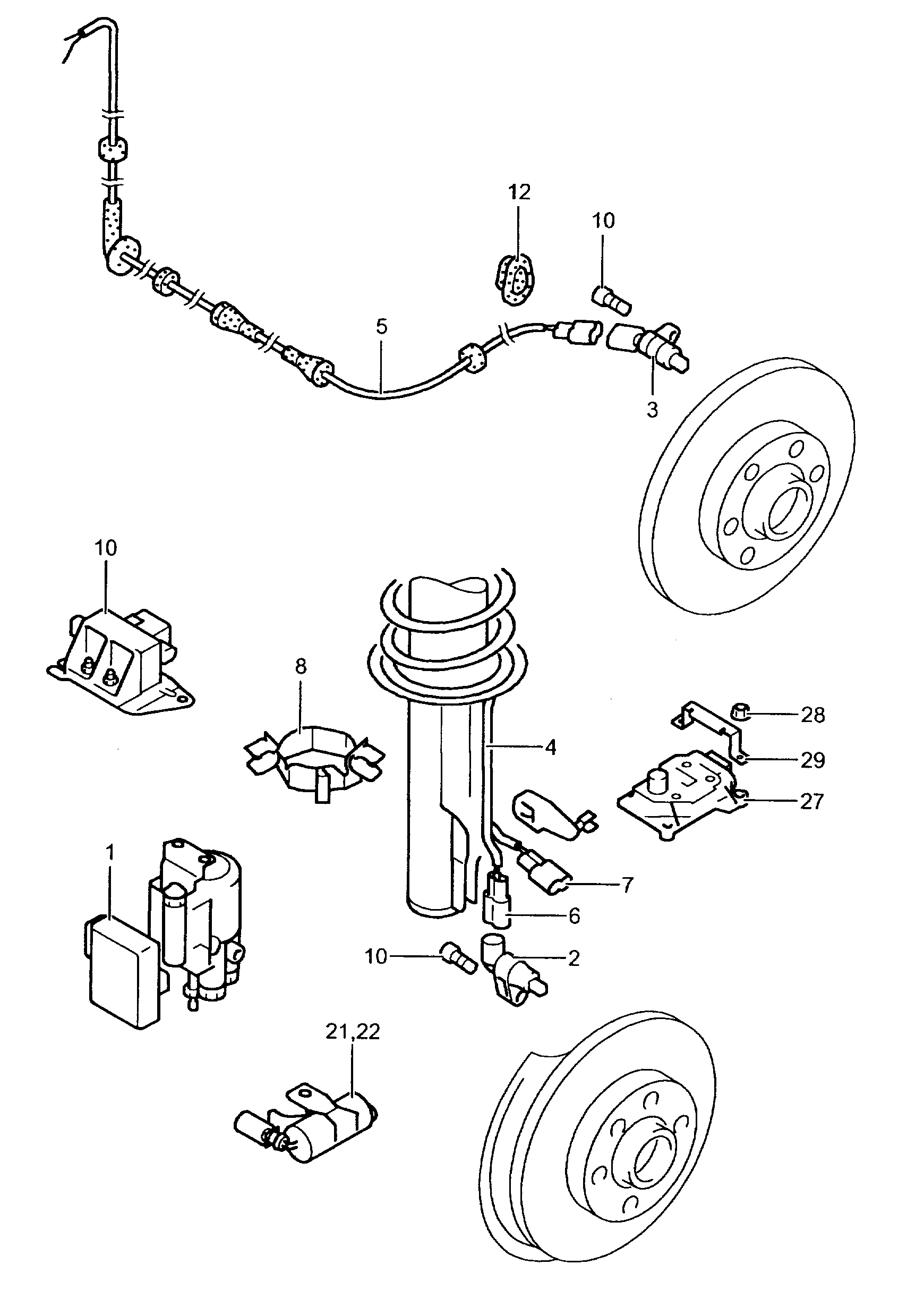 VW 6Q0 927 803 B - Sensor, wheel speed parts5.com