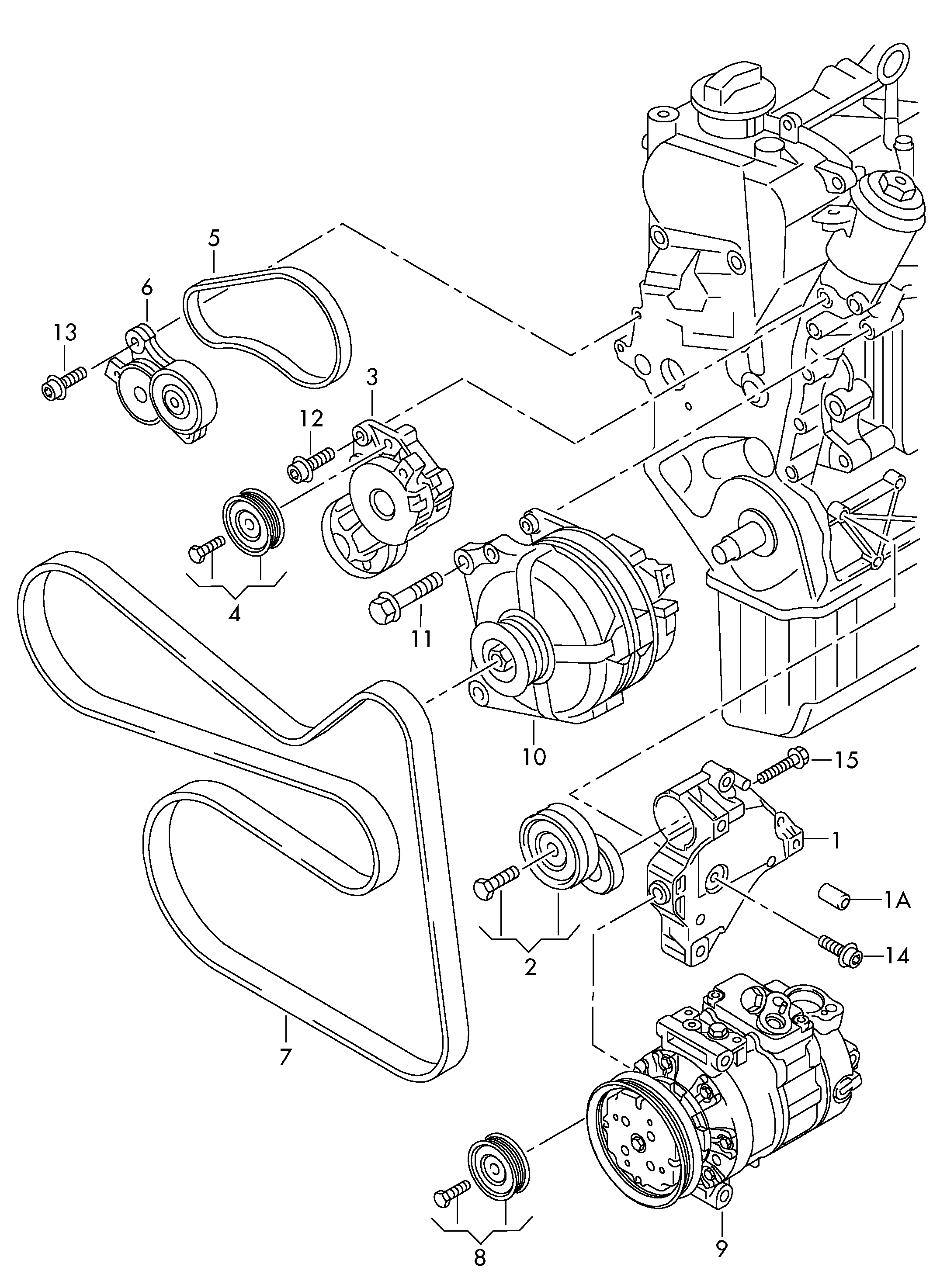 AUDI 1J0 145 276 - Deflection / Guide Pulley, v-ribbed belt parts5.com