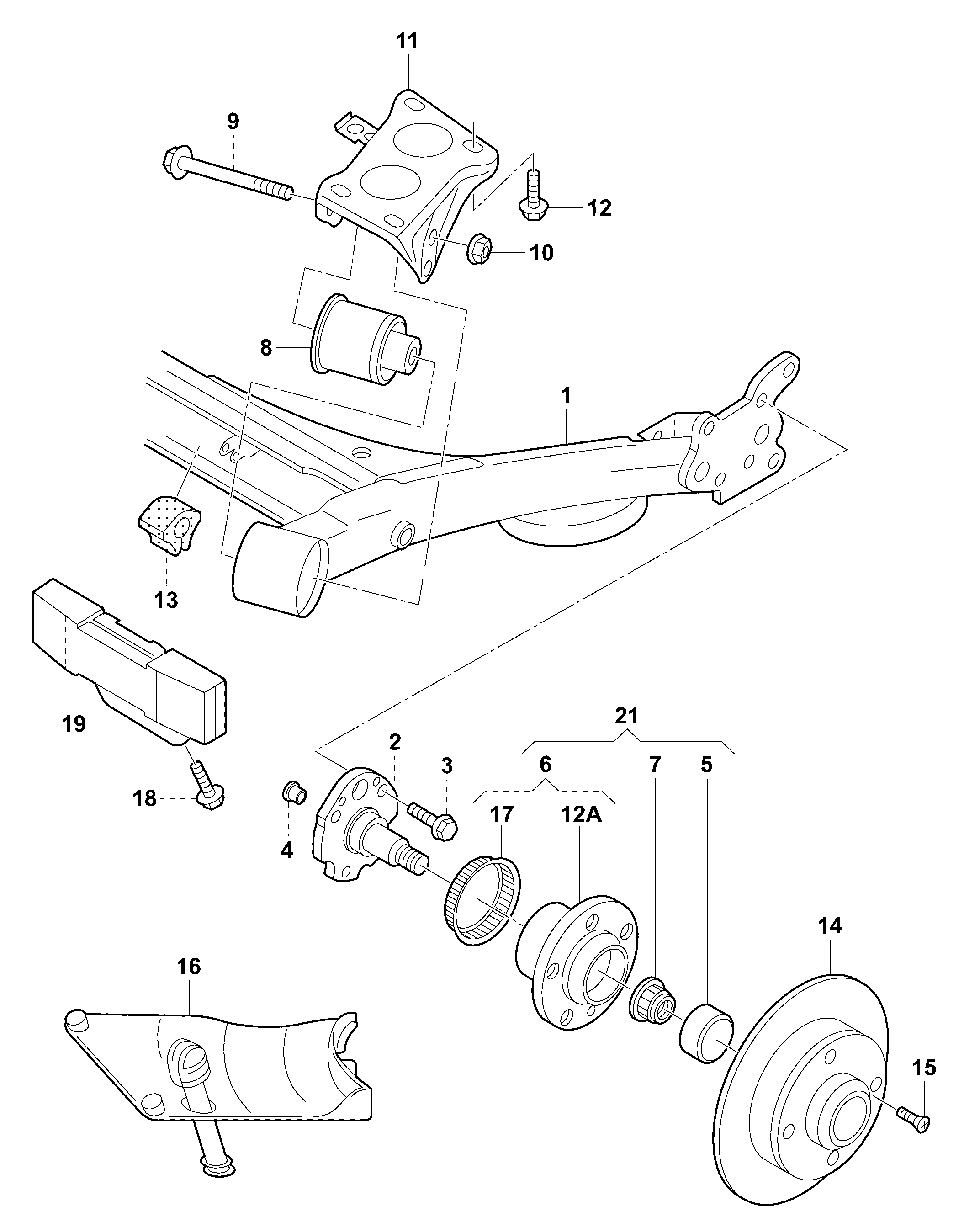 VW (SVW) 1J0 501 541 C - Suport, ax parts5.com