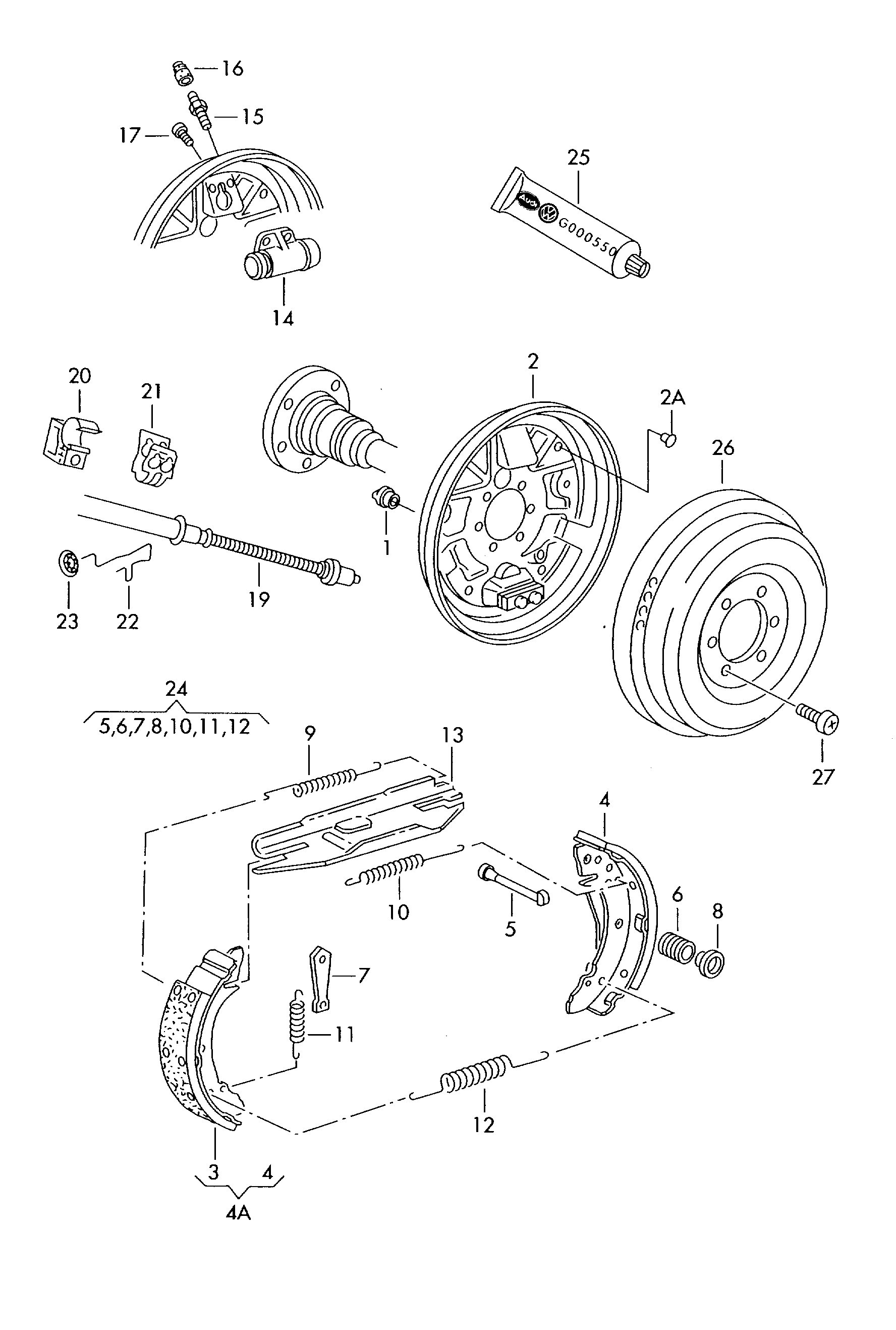 VAG 1J0609707A - Accessory Kit, parking brake shoes parts5.com