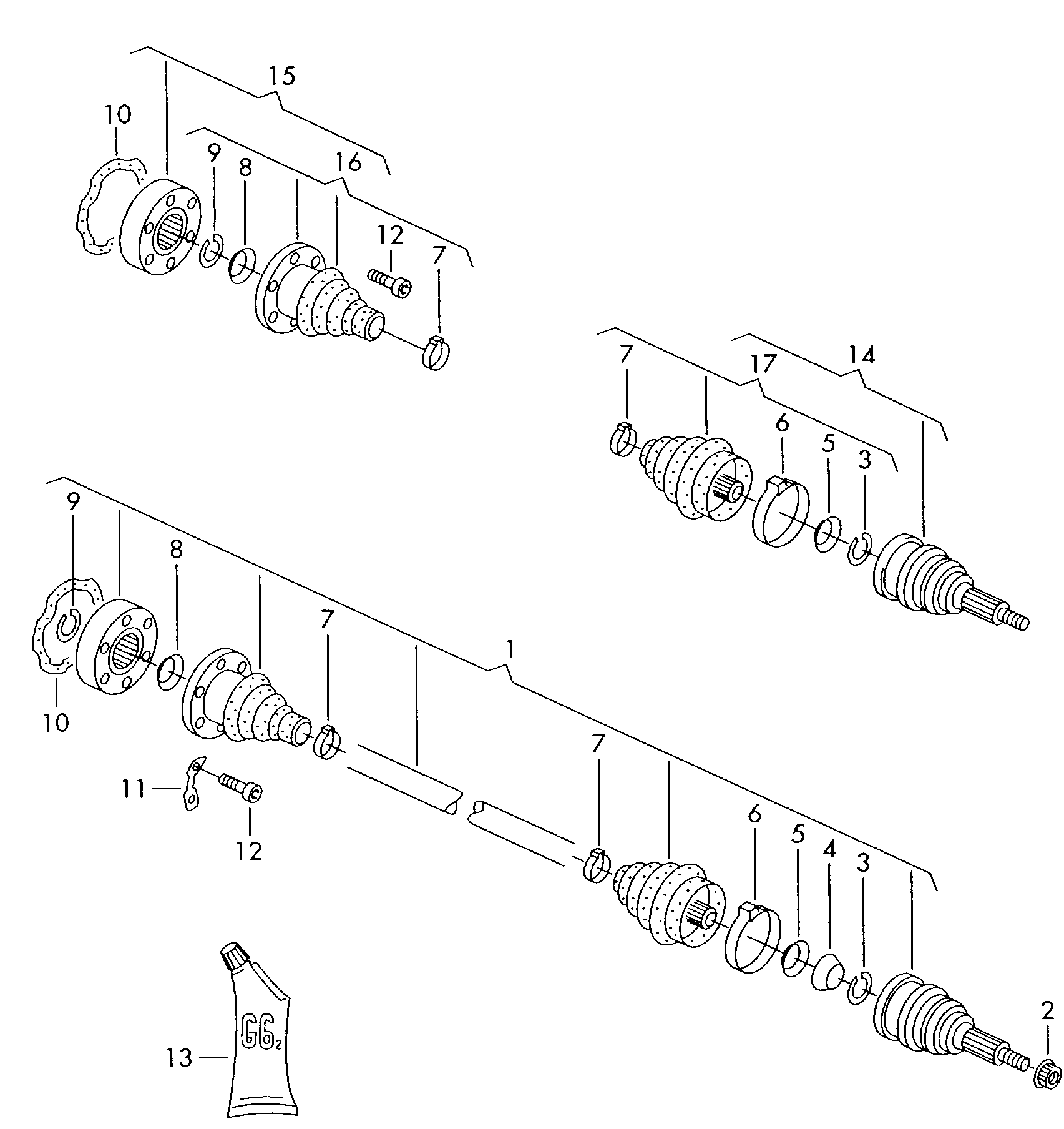 VAG 357498103B - Kompletan kardan, pogonsko vratilo parts5.com