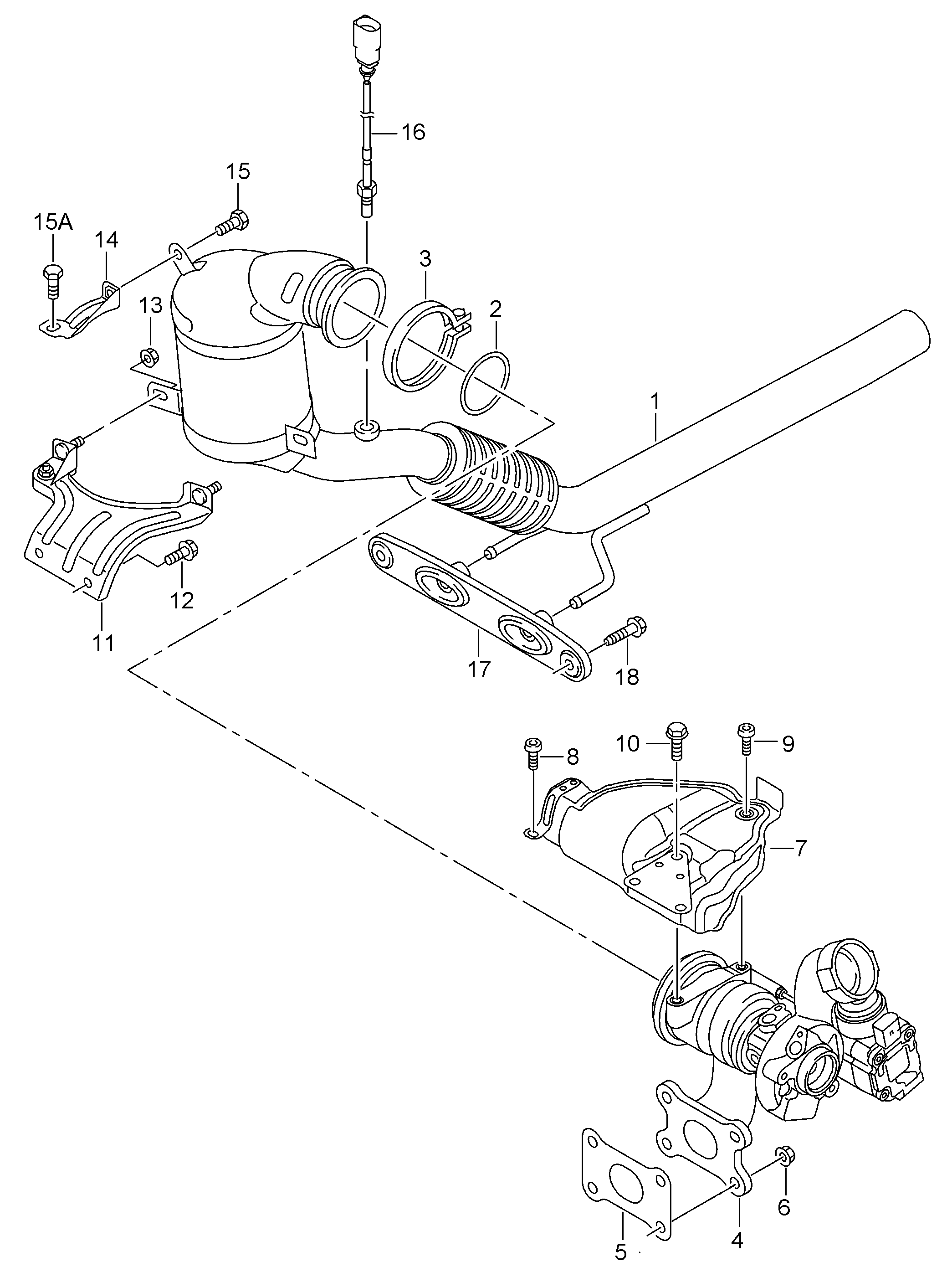 VAG 5Q0253725C - Boru rakoru, egzoz sistemi parts5.com