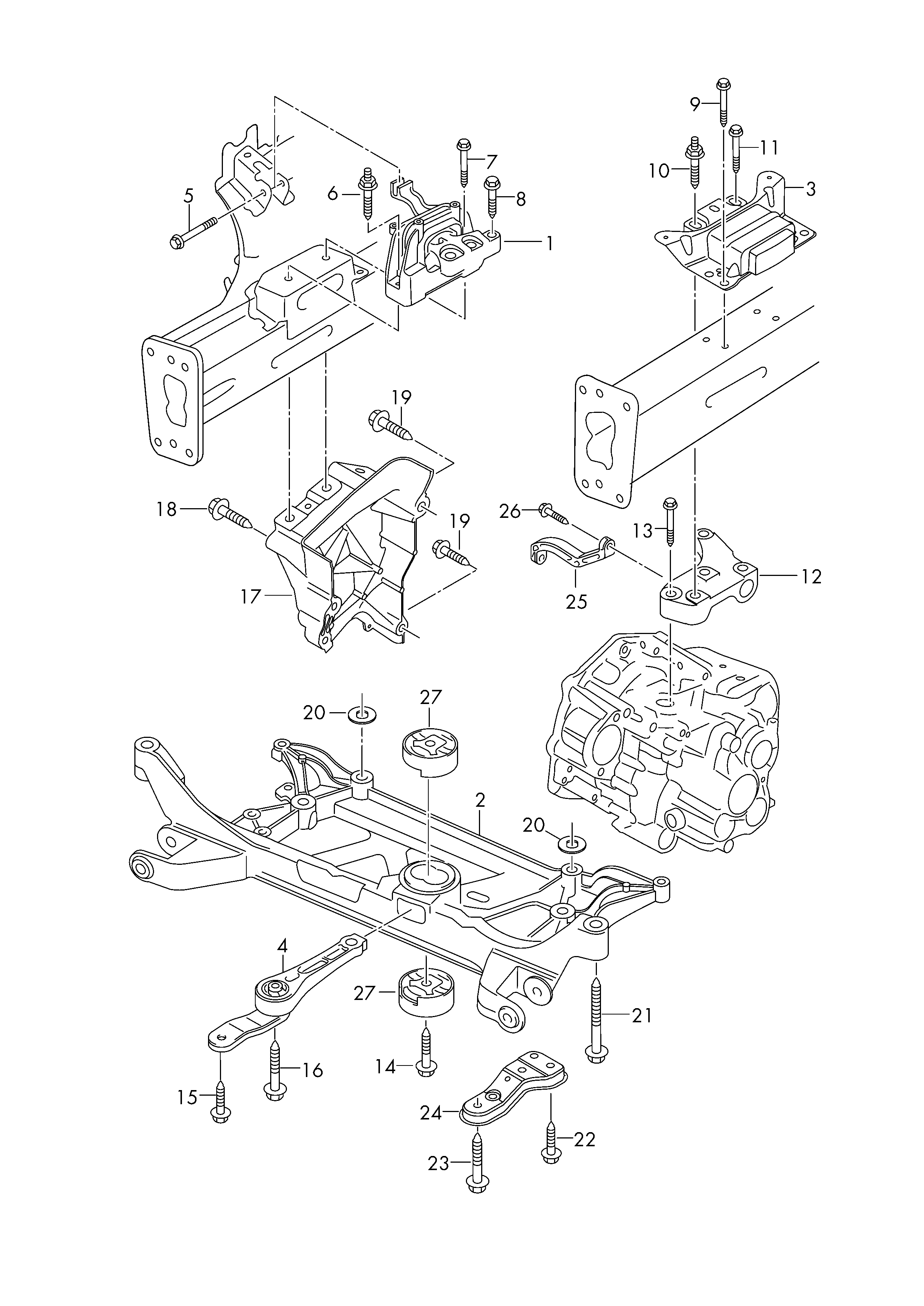 Skoda 5Q0 199 855 S - Uležištenje, motor parts5.com