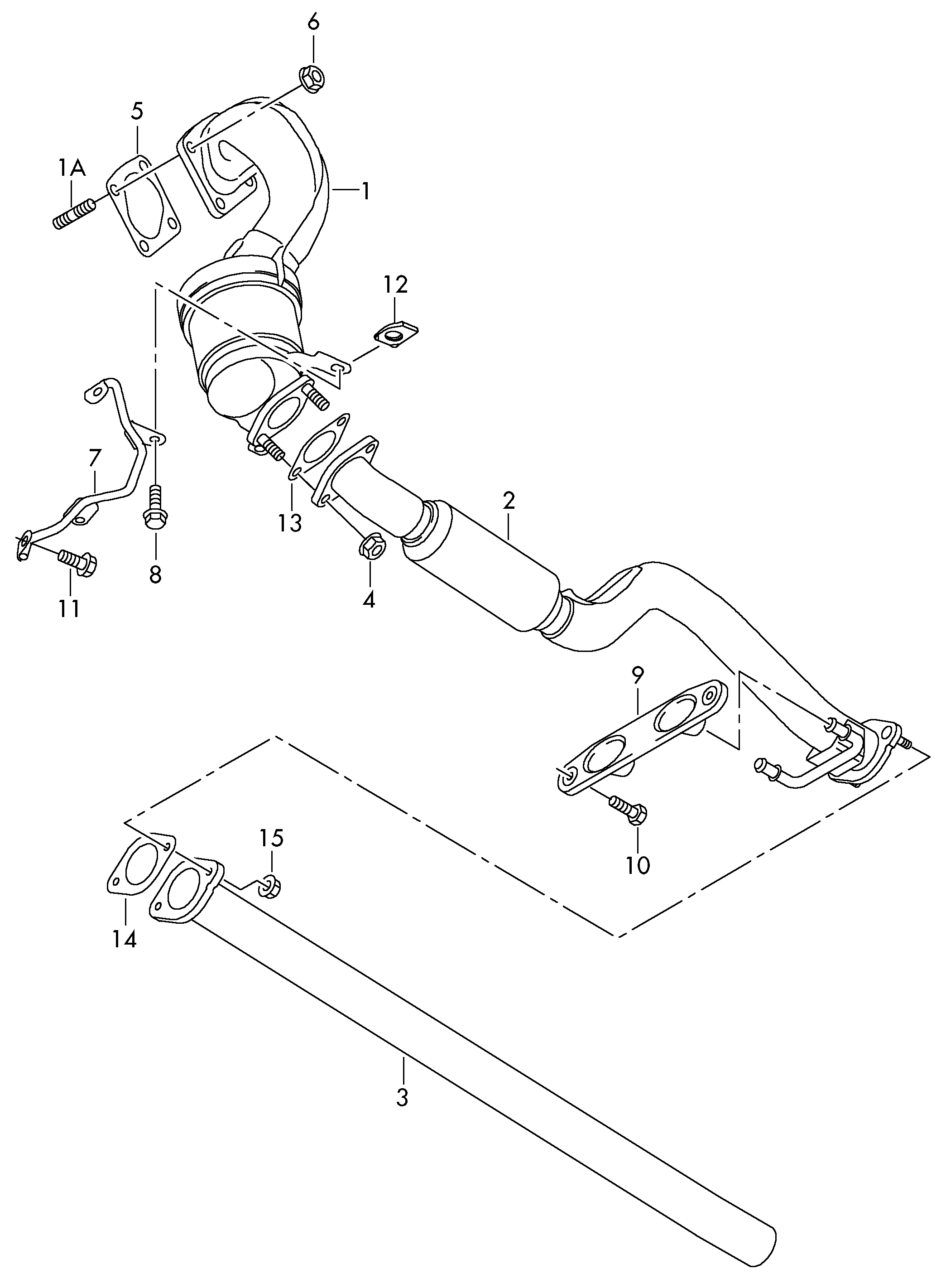 VW 1K0254211AX - Catalytic converter parts5.com