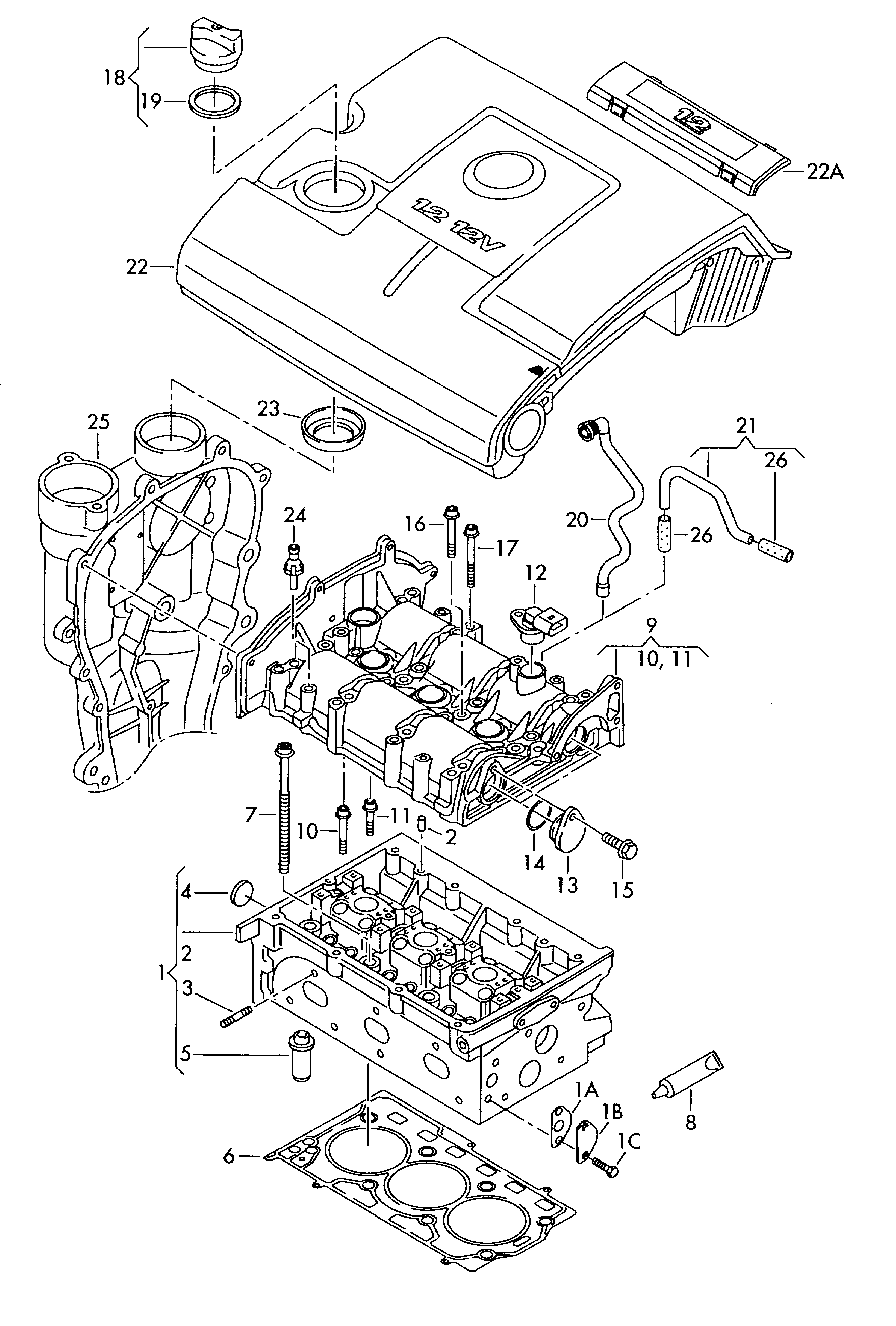 VW 03E 103 383 H - Dichtung, Zylinderkopf parts5.com