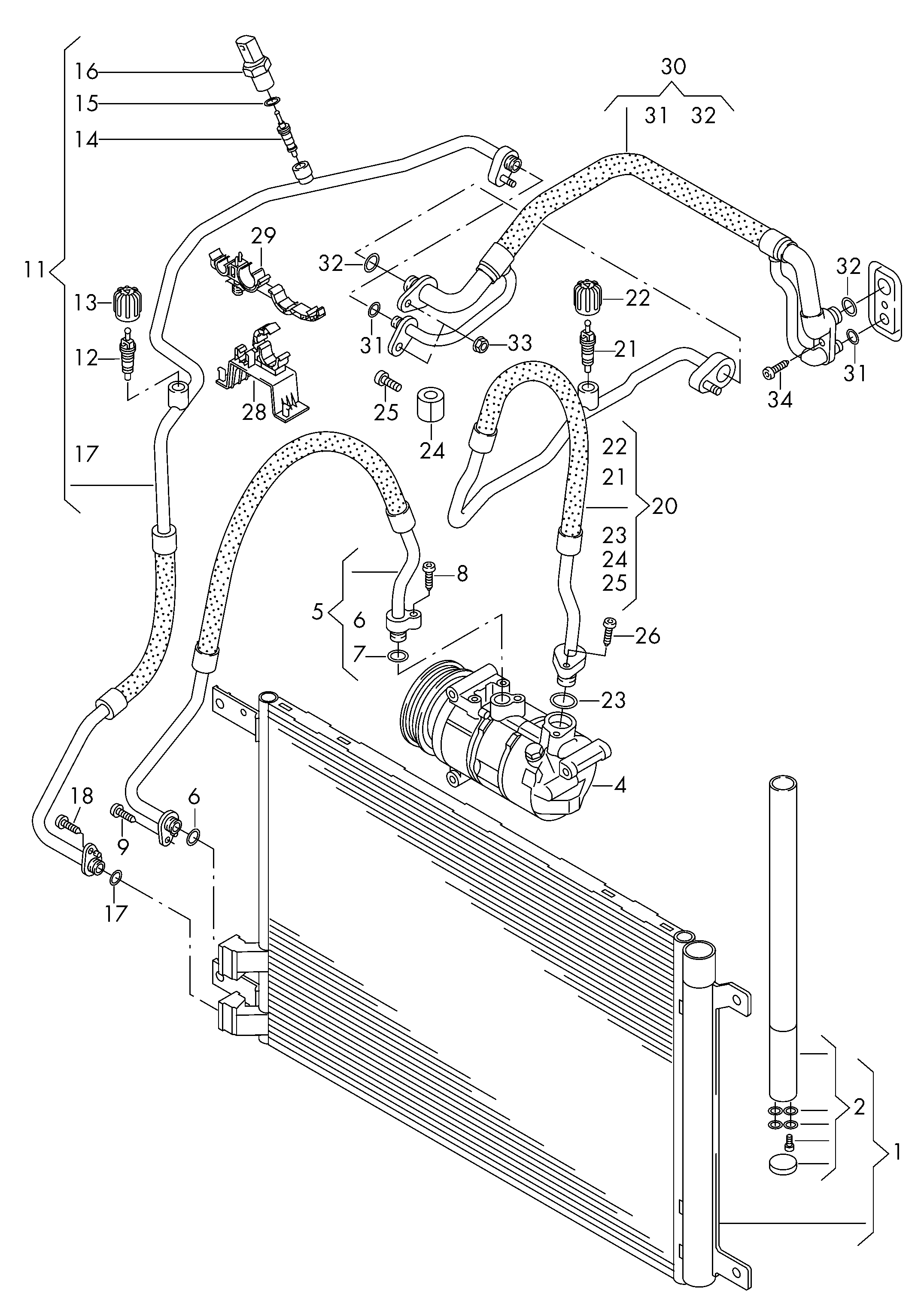 Porsche 4H0959126A - Comutator presiune, aer conditionat parts5.com