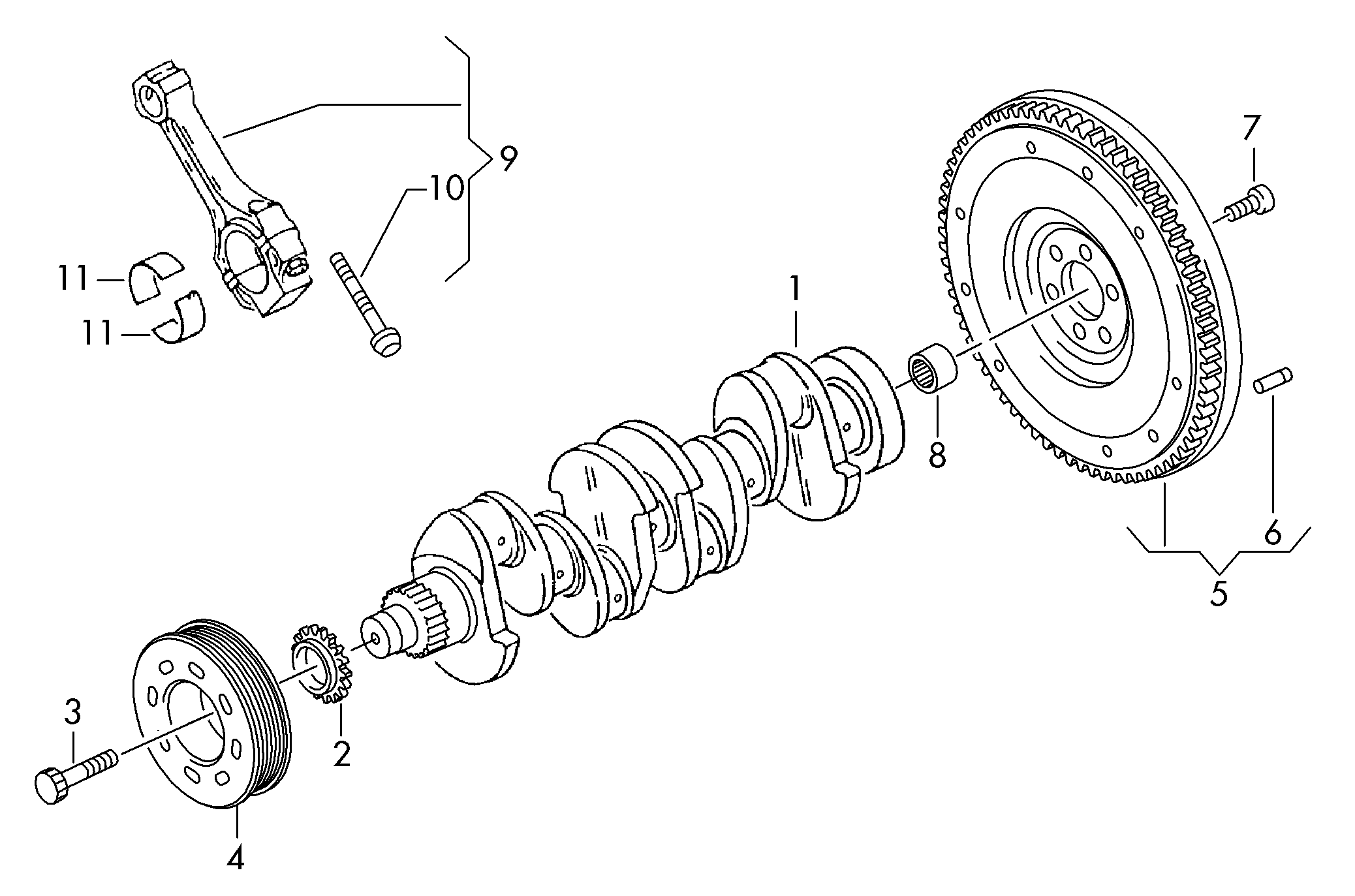 Seat 04C105243D - Riemenscheibe, Kurbelwelle parts5.com