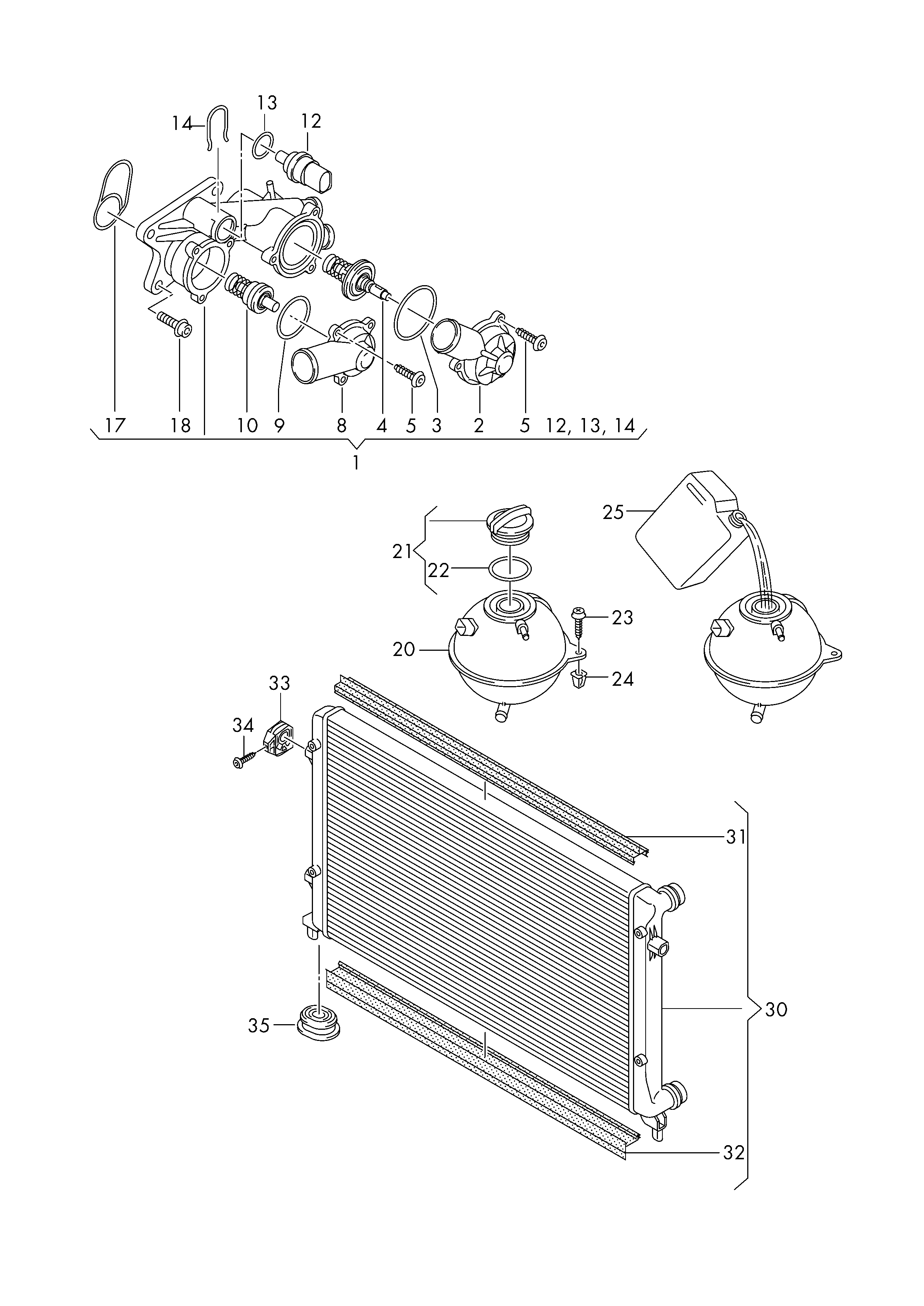 AUDI 032121110B - Thermostat, coolant parts5.com