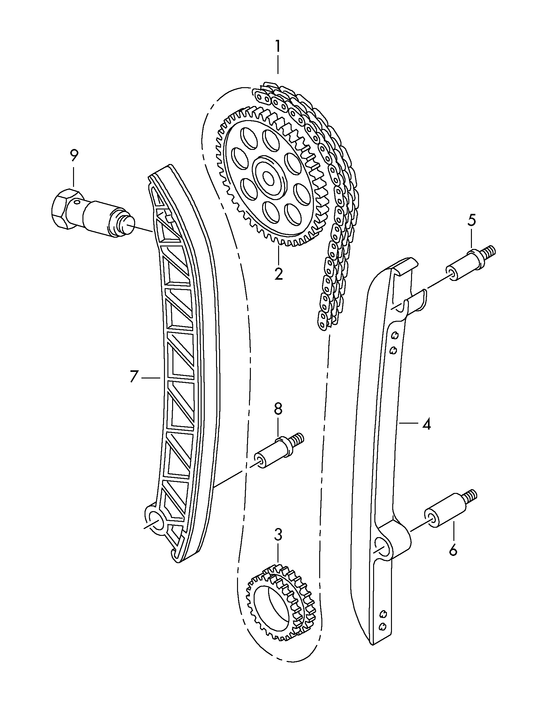 VAG 03F109509F - Guides, timing chain parts5.com