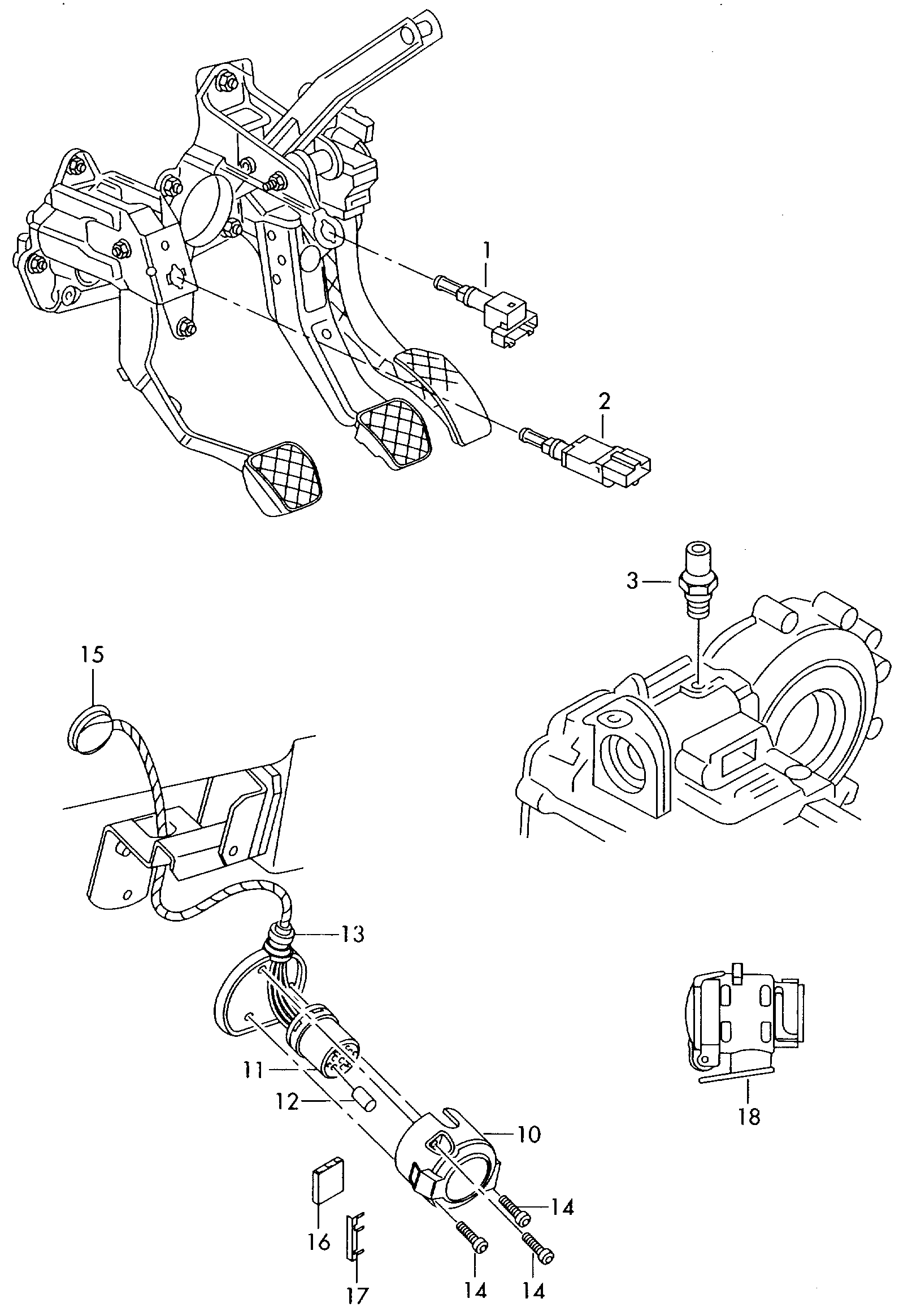 VW 1K0 945 459 A - Prekidač za stop-svetlo parts5.com