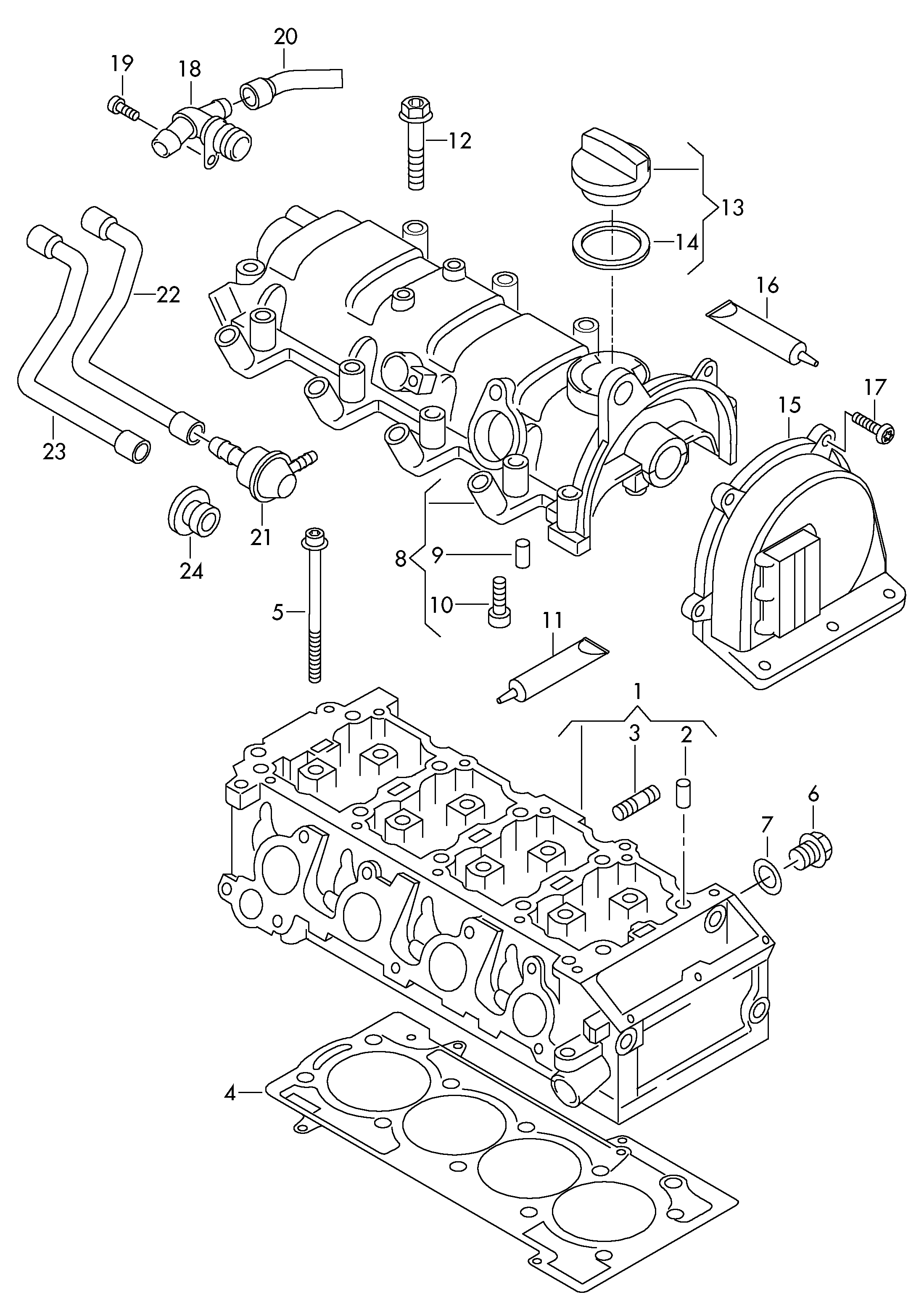 VW D  189500A2 - Garnitura, capac supape parts5.com