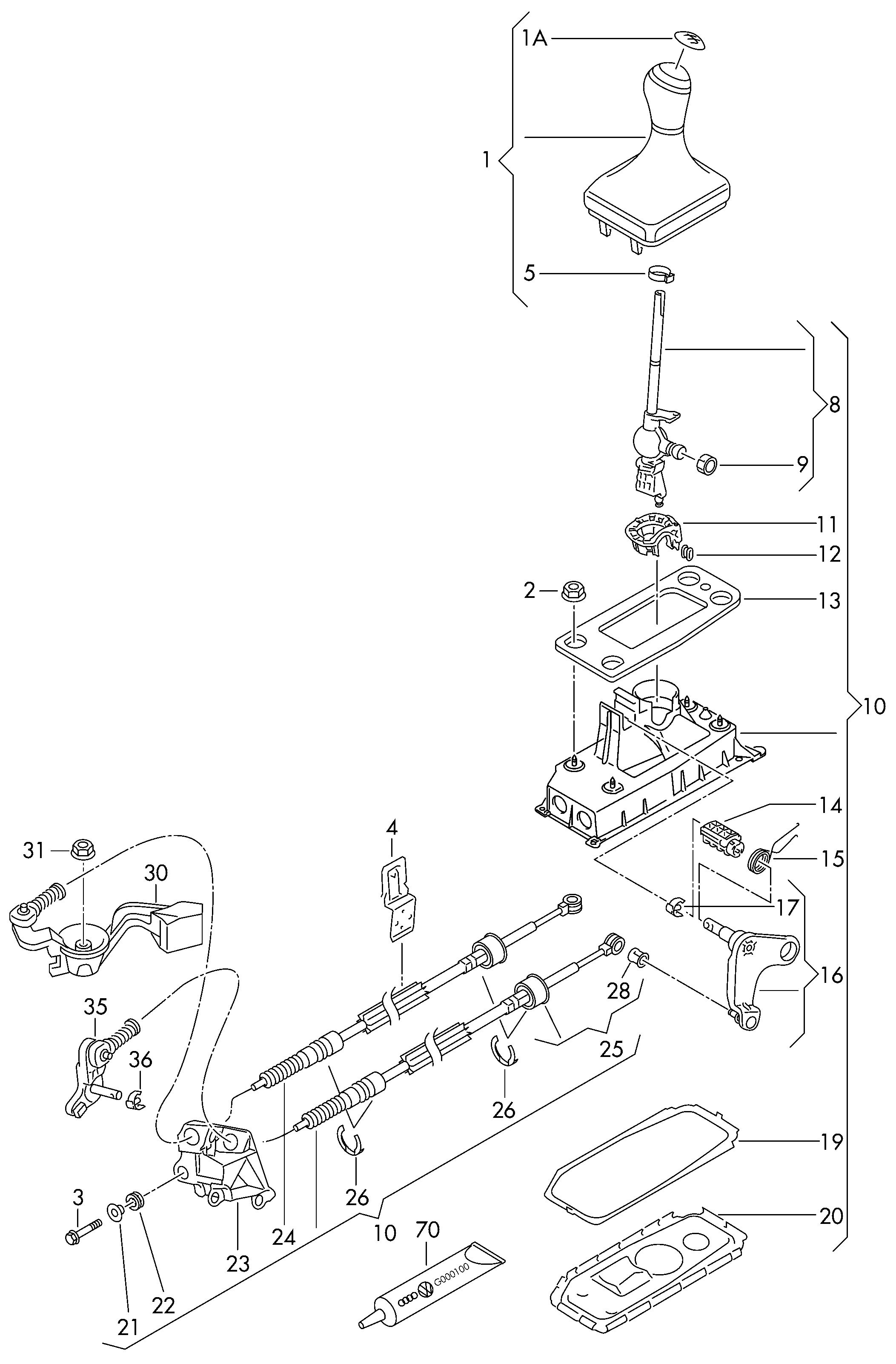 Seat 6R0 711 202 - Tamir seti, Vites kolu parts5.com