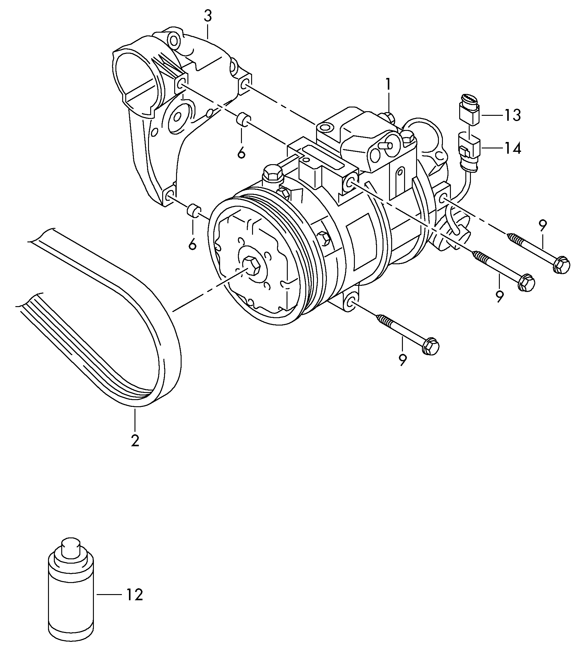 VW 6R0820803E - Kompresor, klima-uređaj parts5.com