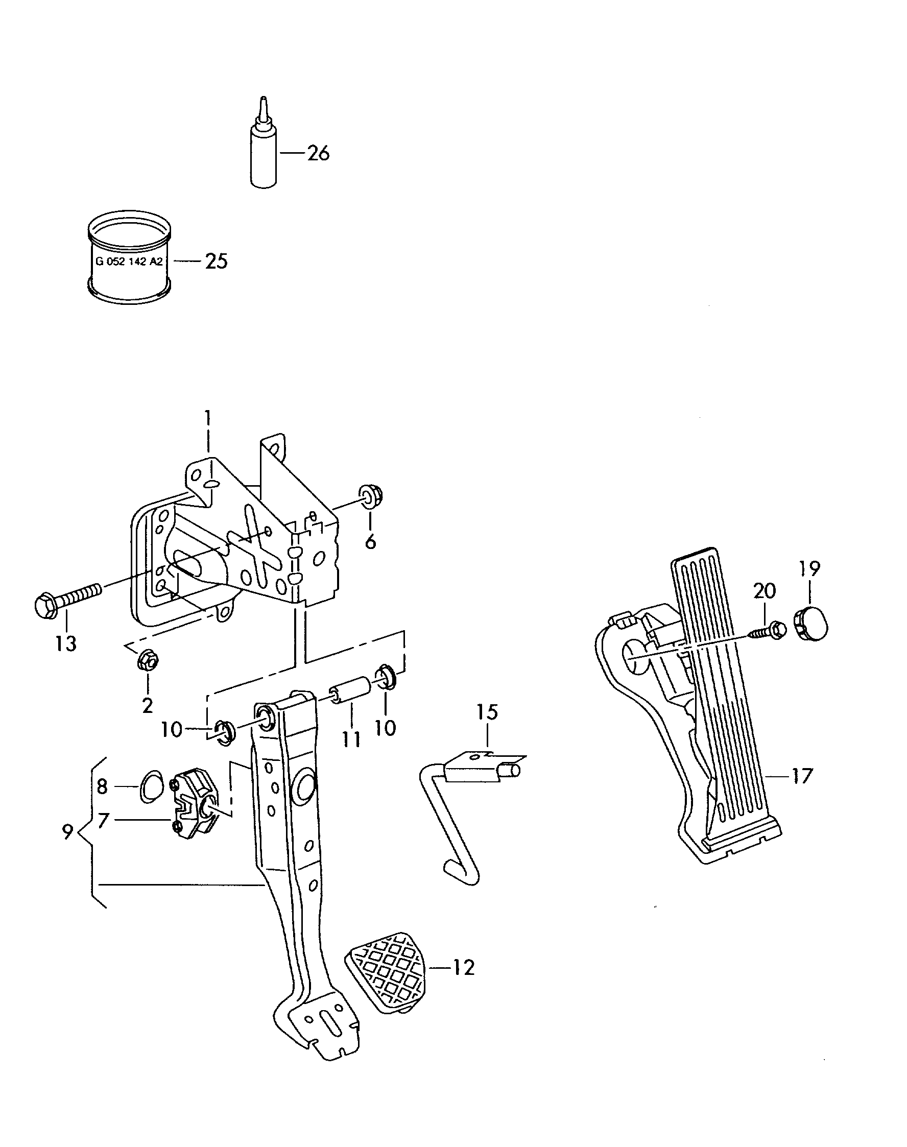 Skoda 1K1 721 503 AB - Accelerator Pedal Kit parts5.com