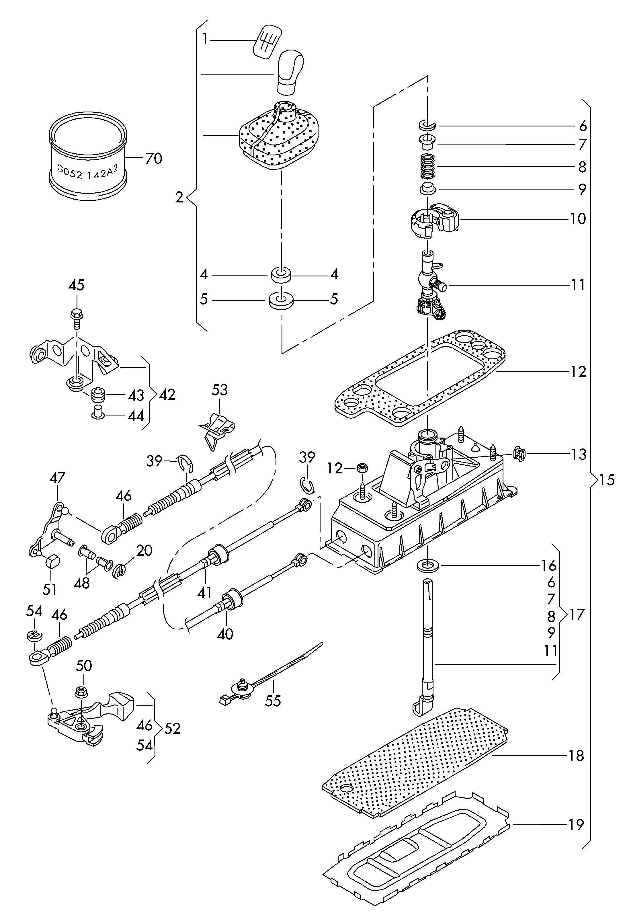 AUDI 5K0 711 203 - Set reparatie, levier cutie de viteze parts5.com