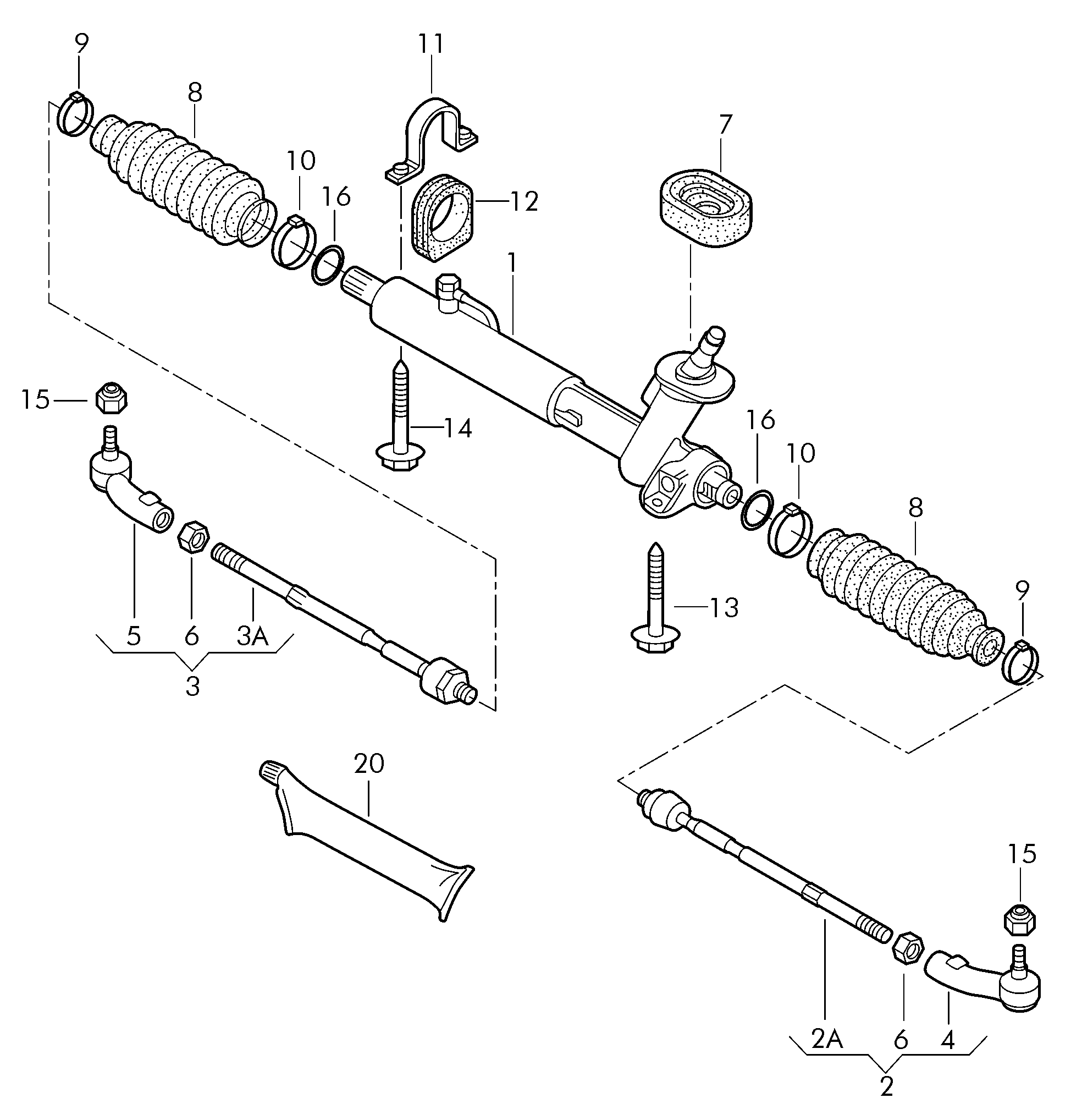 Skoda 6Q0 419 884 - Suspensión, mecanismo de dirección parts5.com