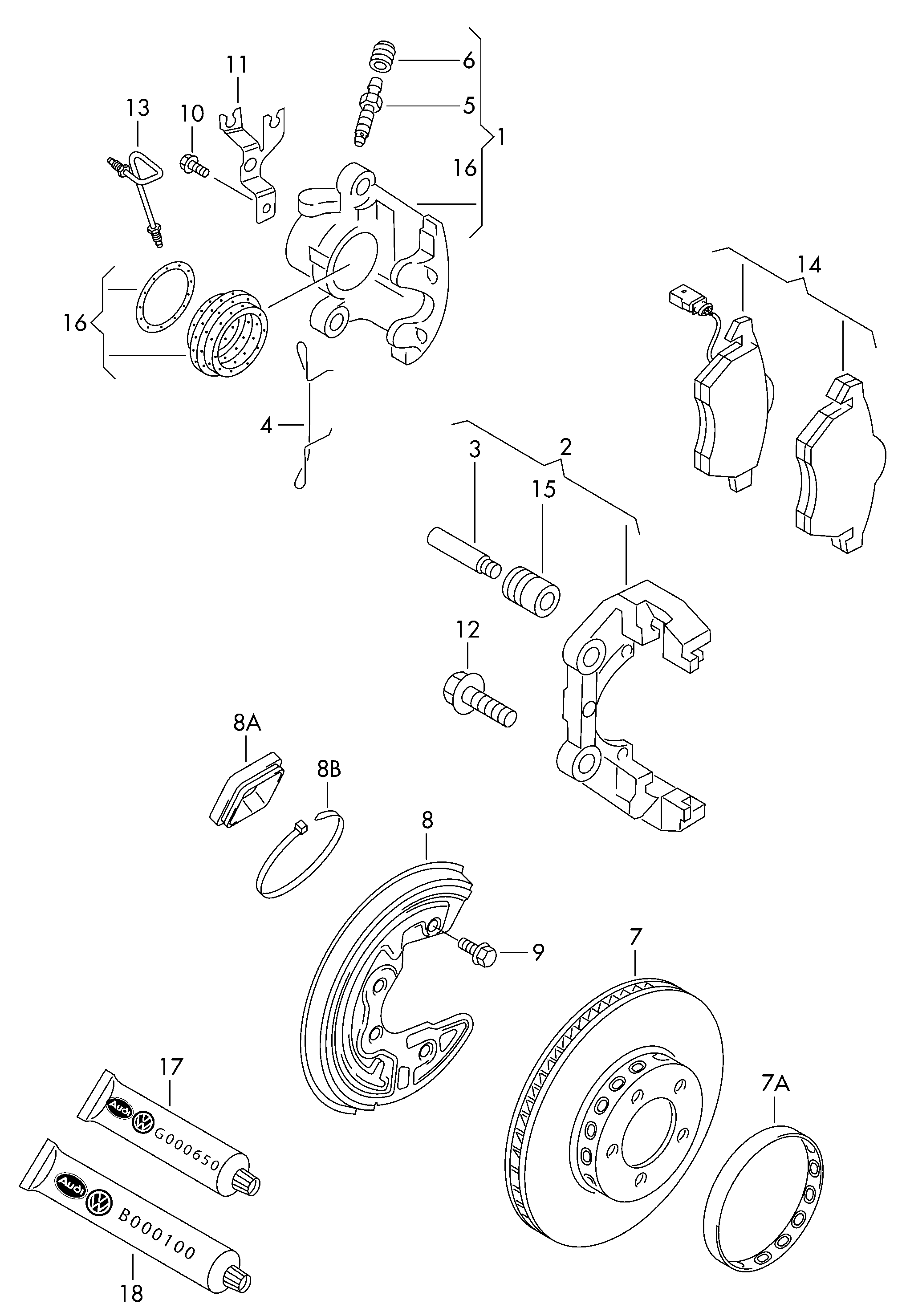 Seat 8E0 698 151 J - Set placute frana,frana disc parts5.com