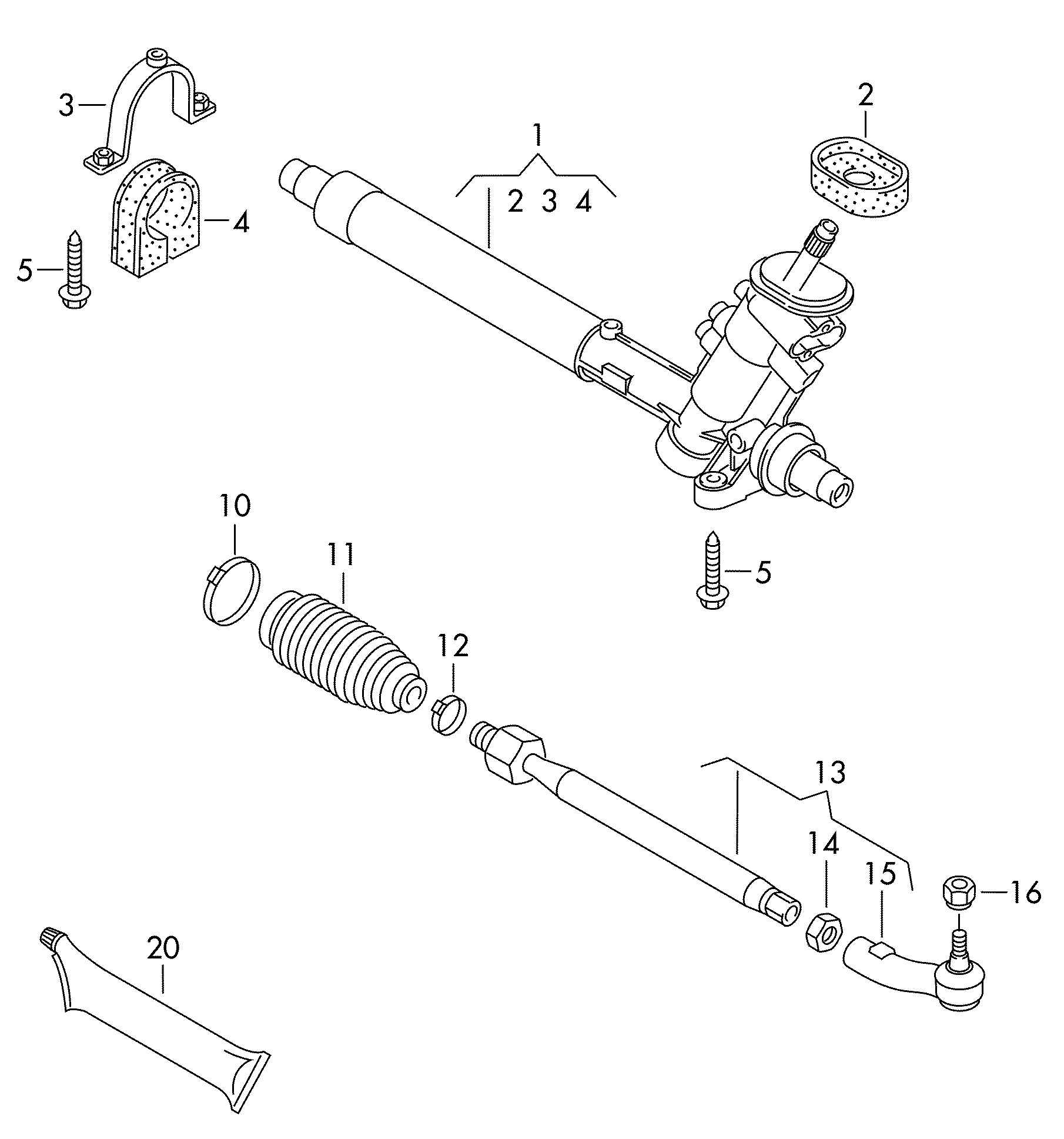 Skoda 6Q0 423 884 B - Suspensión, mecanismo de dirección parts5.com