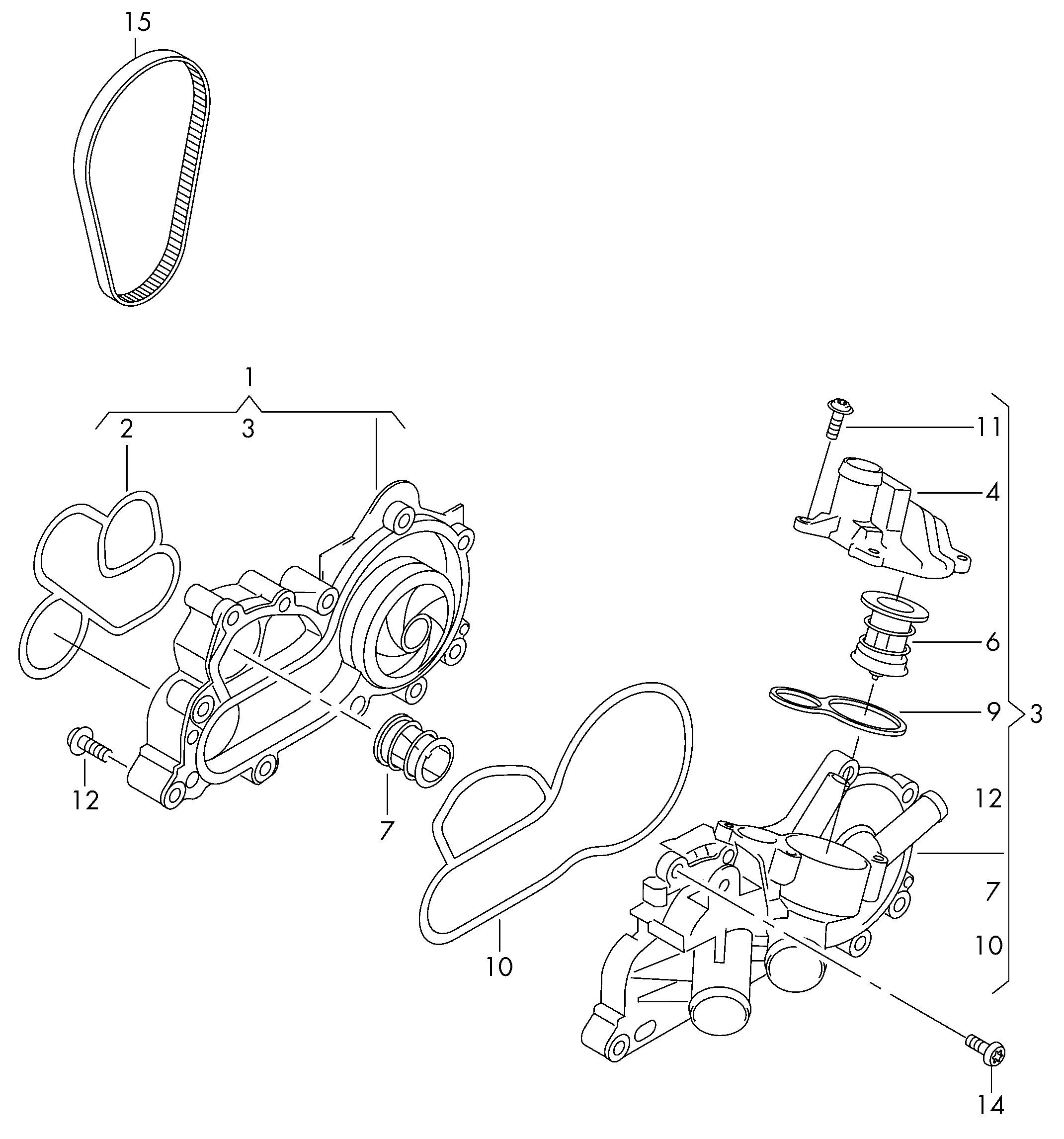 Seat 04E 121 600 AL - Water Pump parts5.com