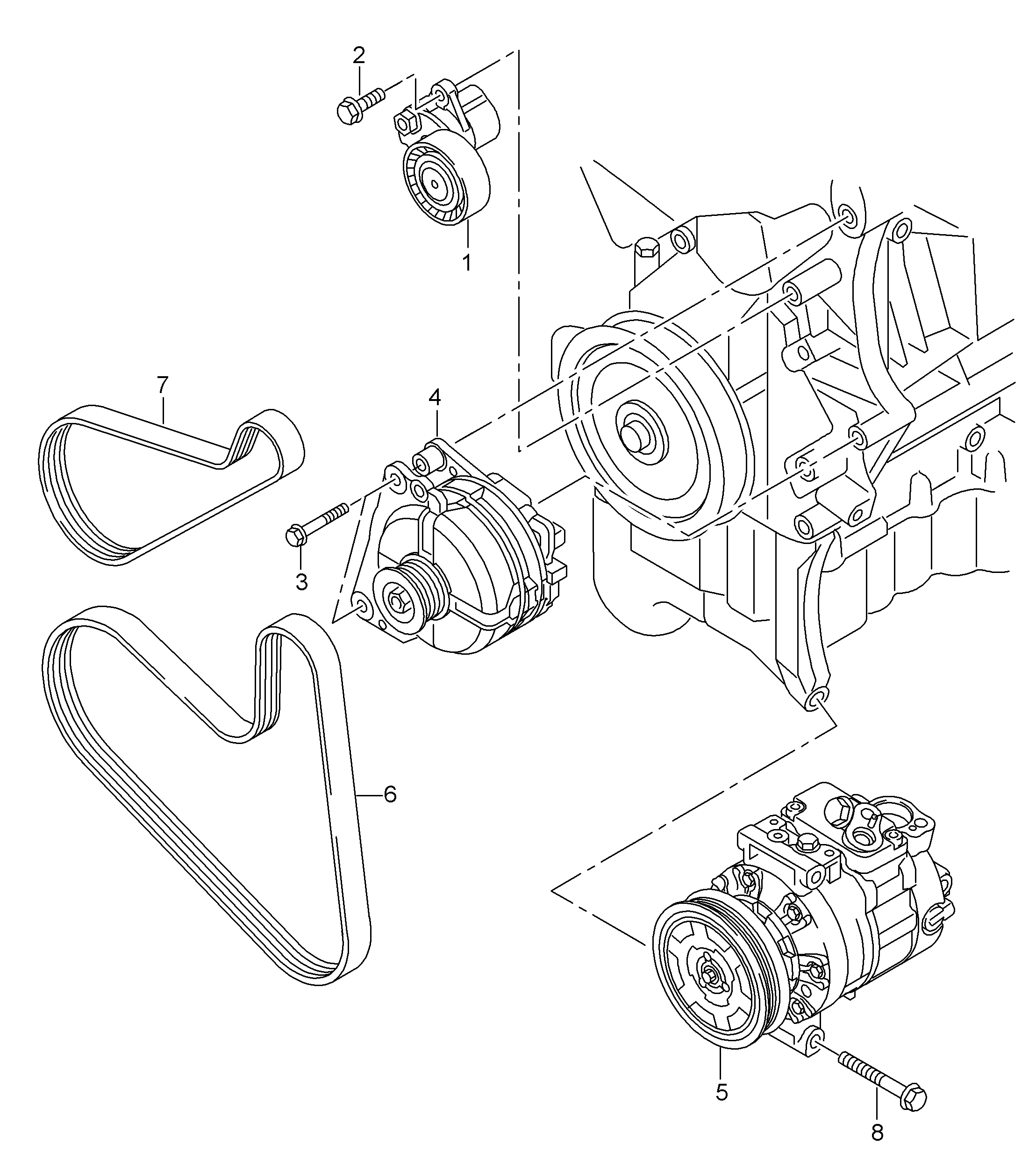 AUDI 04E 145 299 E - Skretni / vodeći valjak, klinasti rebrasti remen parts5.com