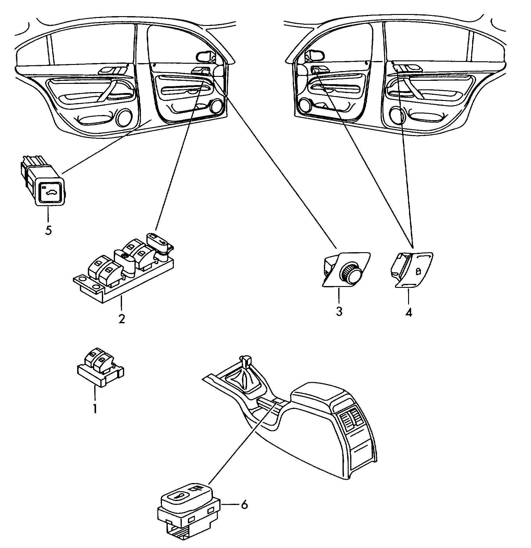 VW 1Z0959858B - Interruptor, elevalunas parts5.com