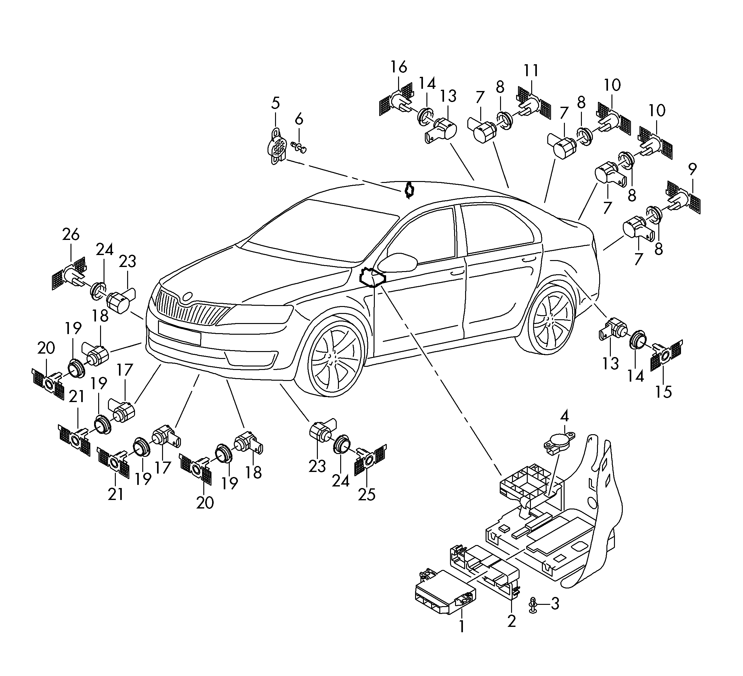 VAG 5Q0 919 275 B - Датчик, парктроник parts5.com