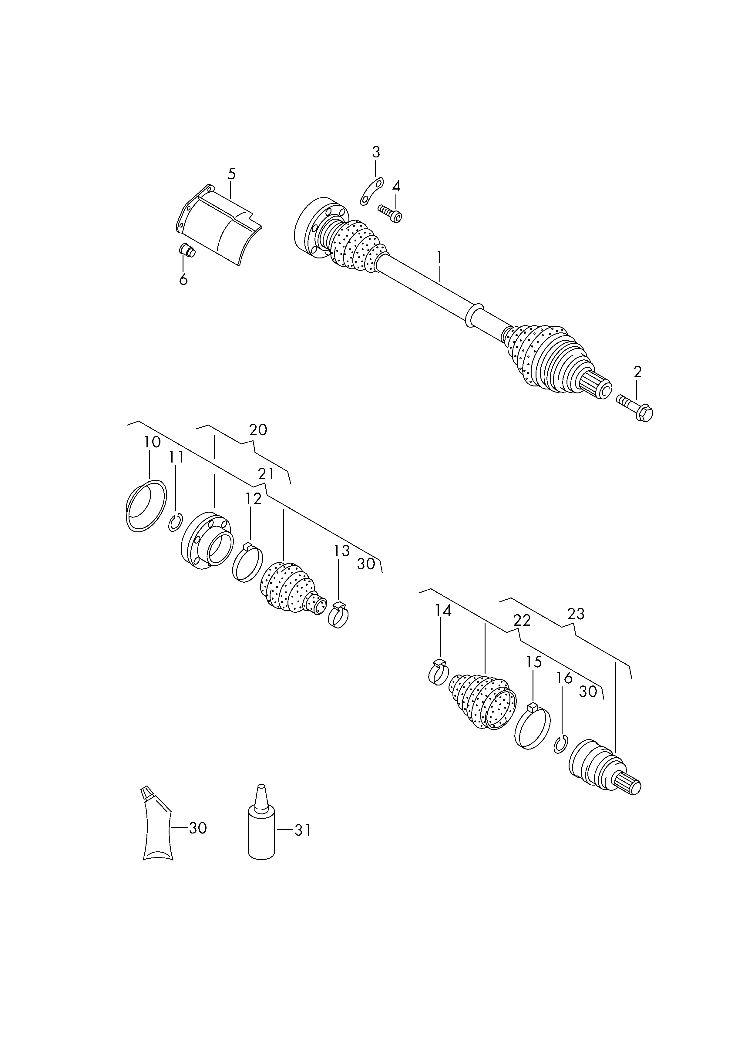 Skoda 1K0 498 203 D - Gumiharang, hajtótengely parts5.com