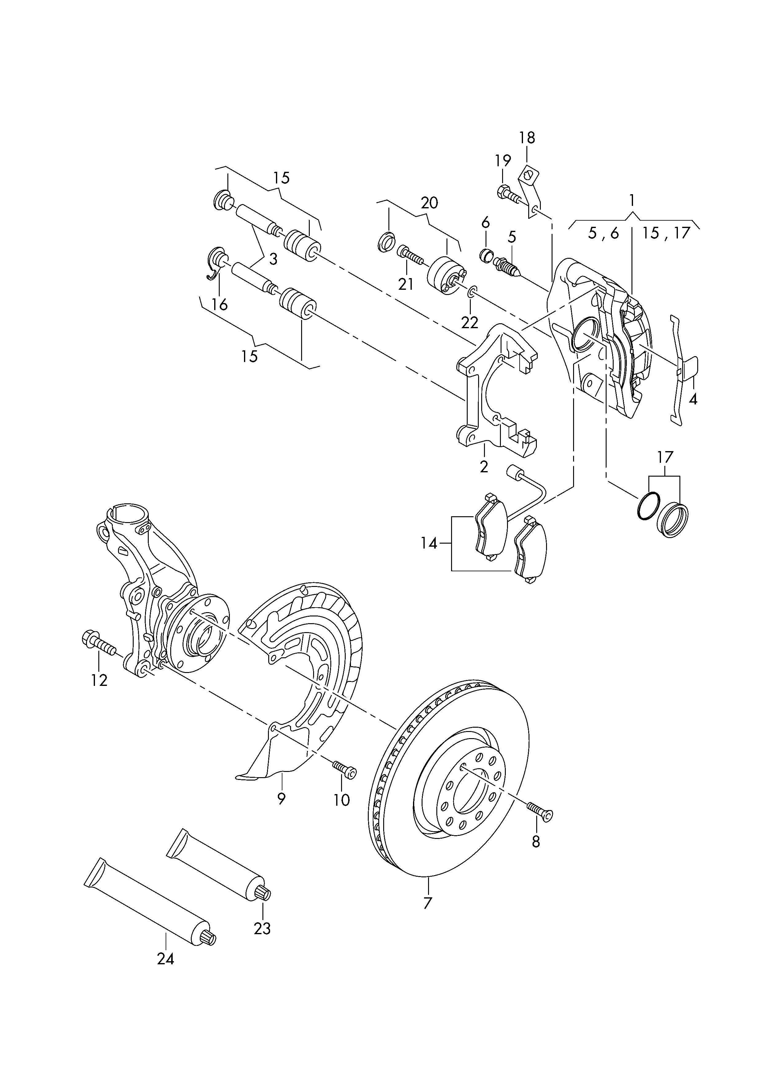 VW 1K0.698.471A - Brake Caliper parts5.com