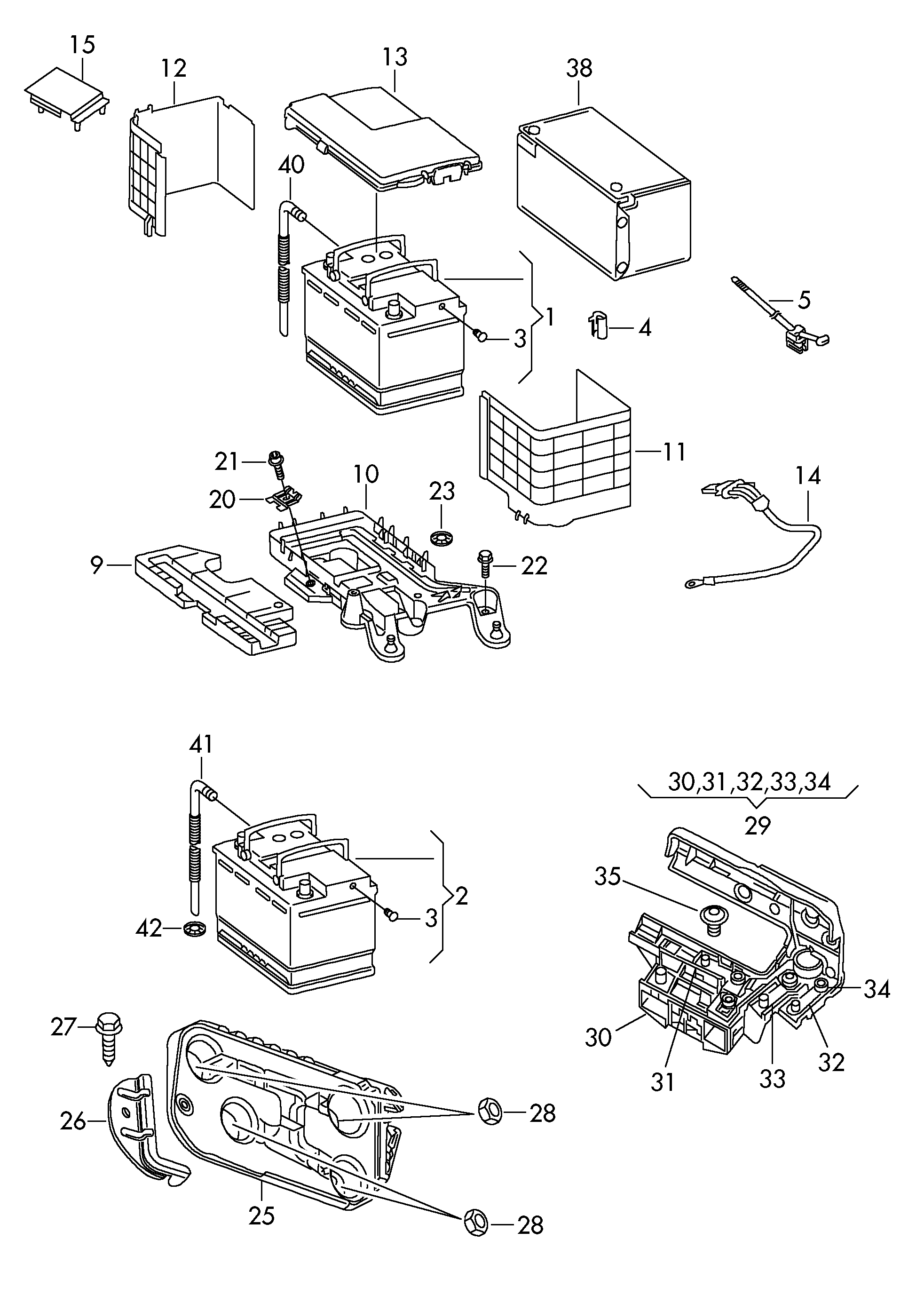 Seat 000 915 105 CD - Стартерная аккумуляторная батарея, АКБ parts5.com