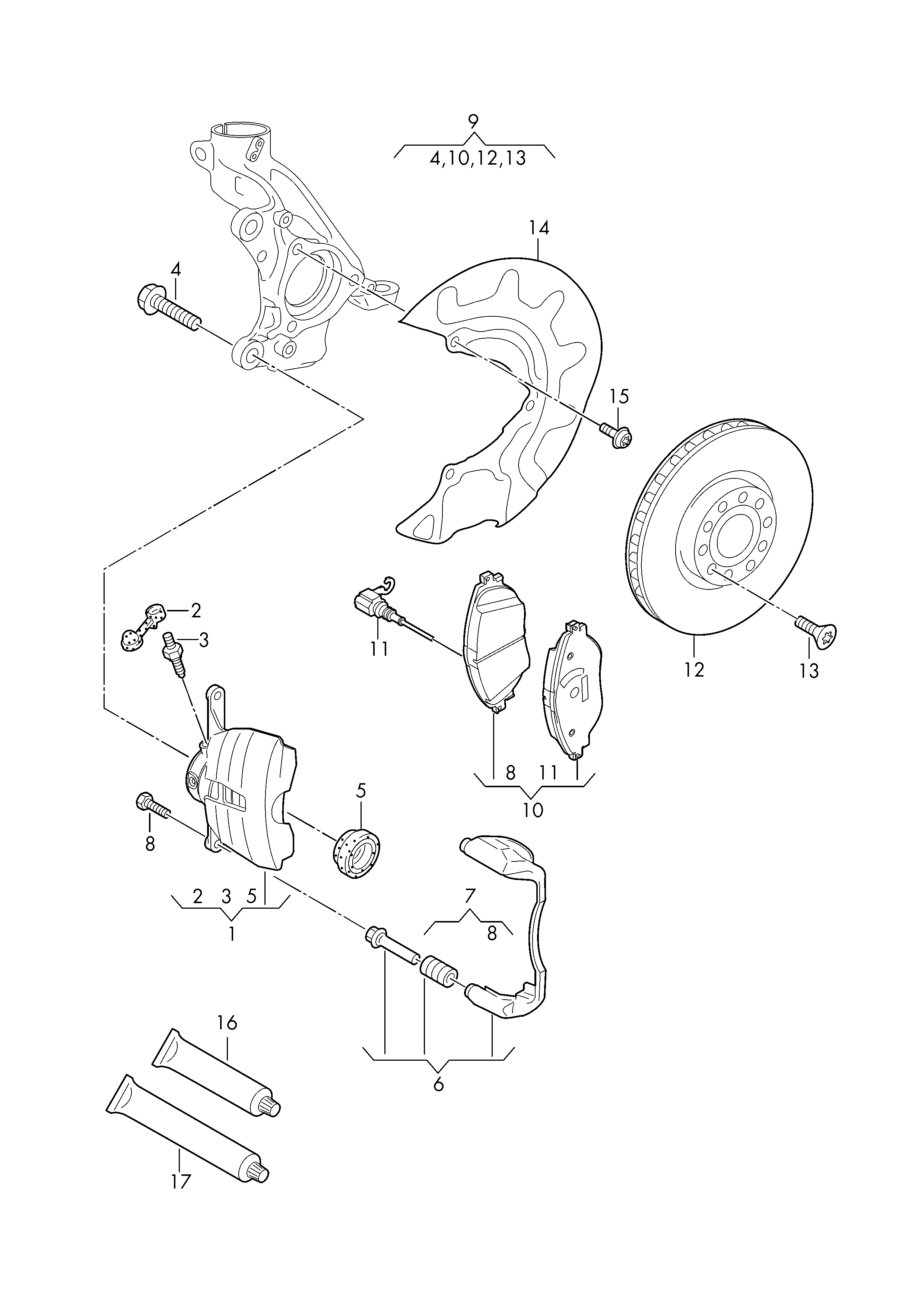 VW JZW698302CF - Σετ τακάκια, δισκόφρενα parts5.com