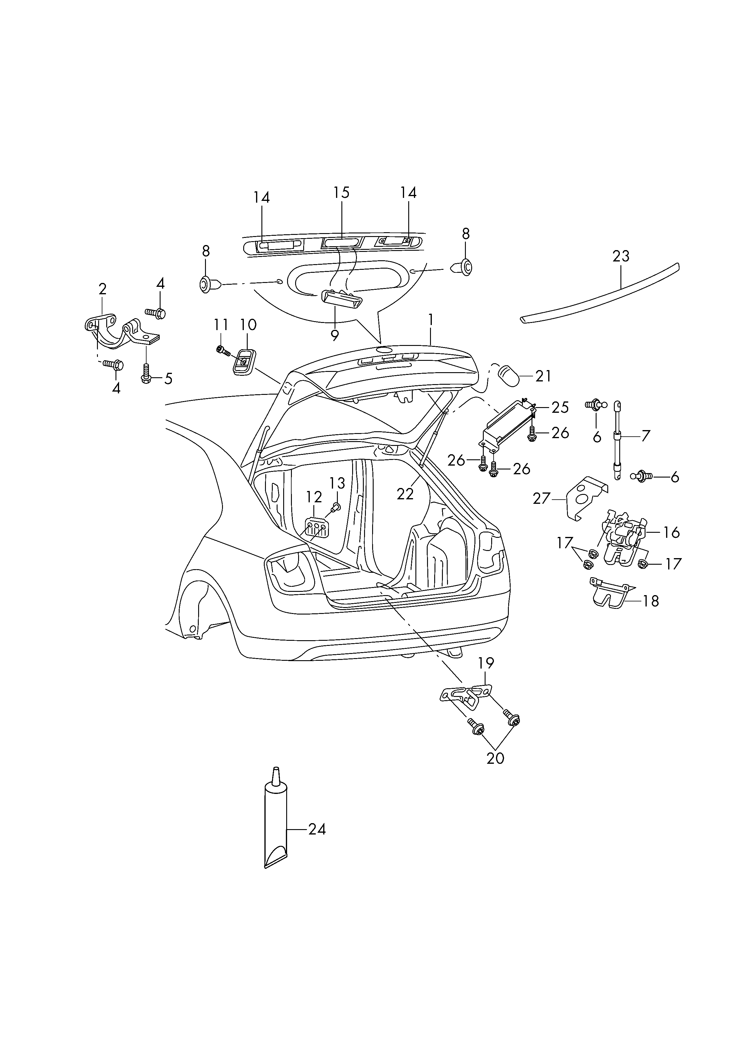 Seat 5E5 827 566 B - Stikalo, za sprostitev zadnjega prtljażnika parts5.com