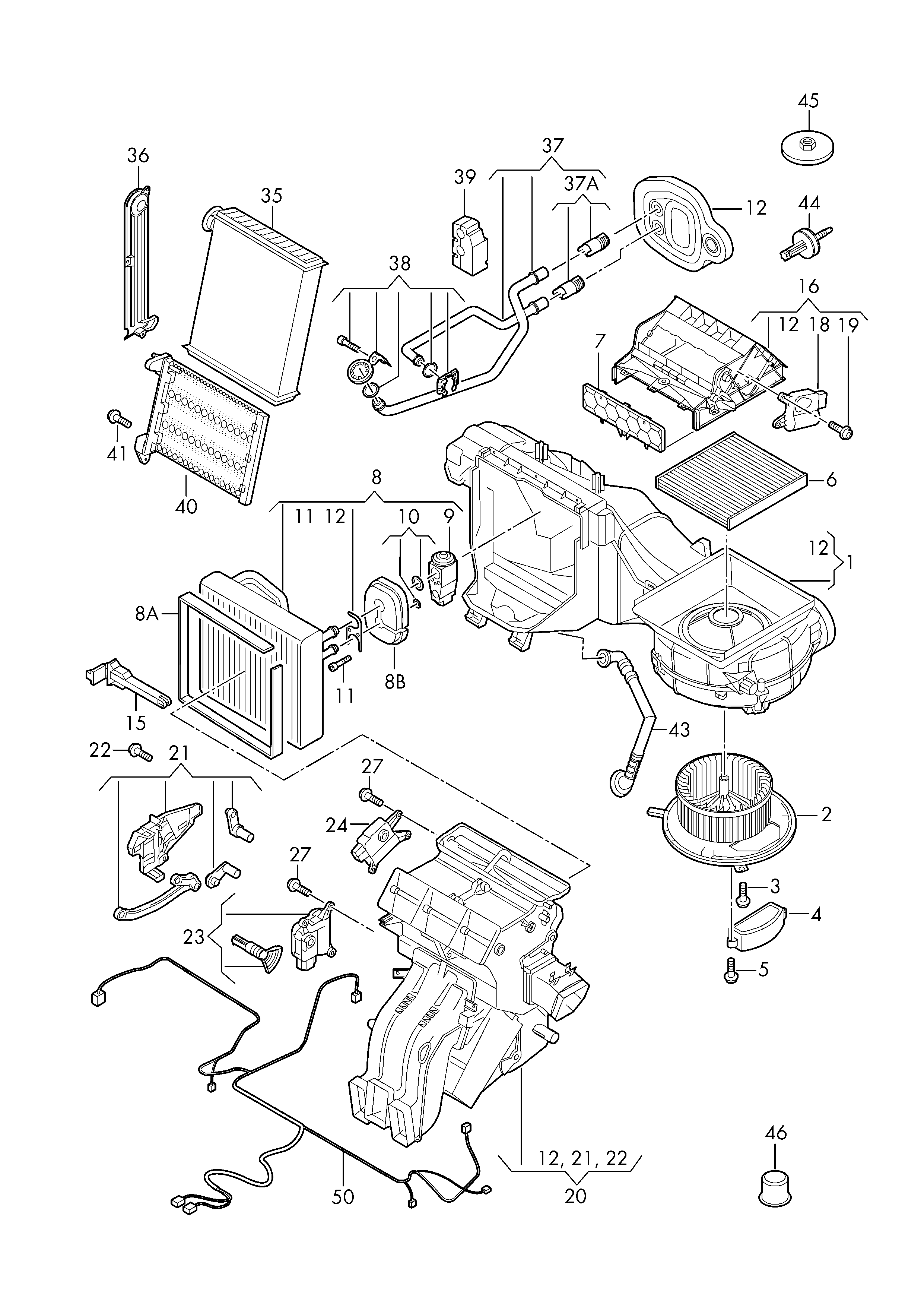 VAG 5Q1816100A - Höyrystin, ilmastointilaite parts5.com